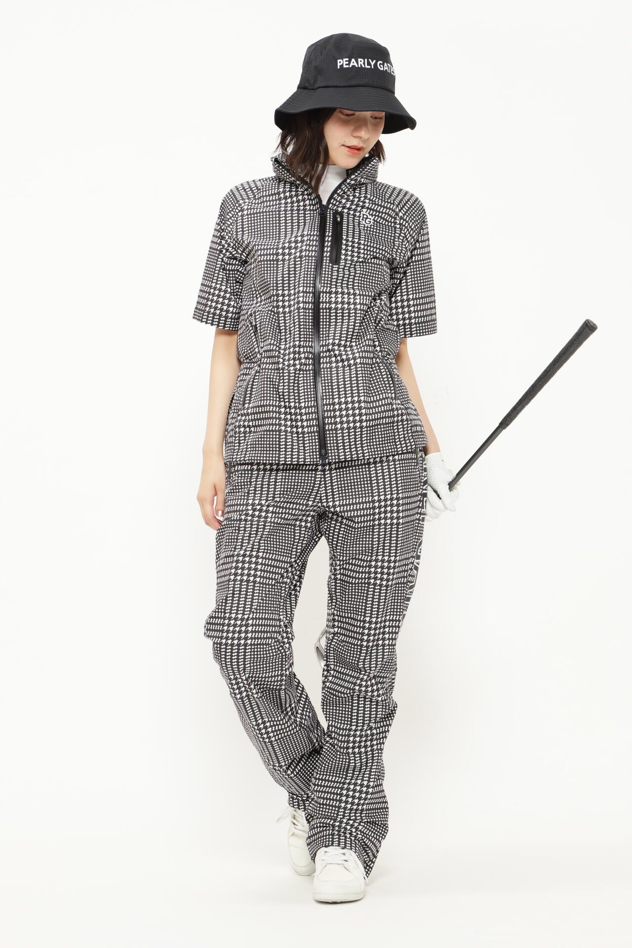 エコユース ナイロンストレッチ チドリドビー レインパンツ＜千鳥柄