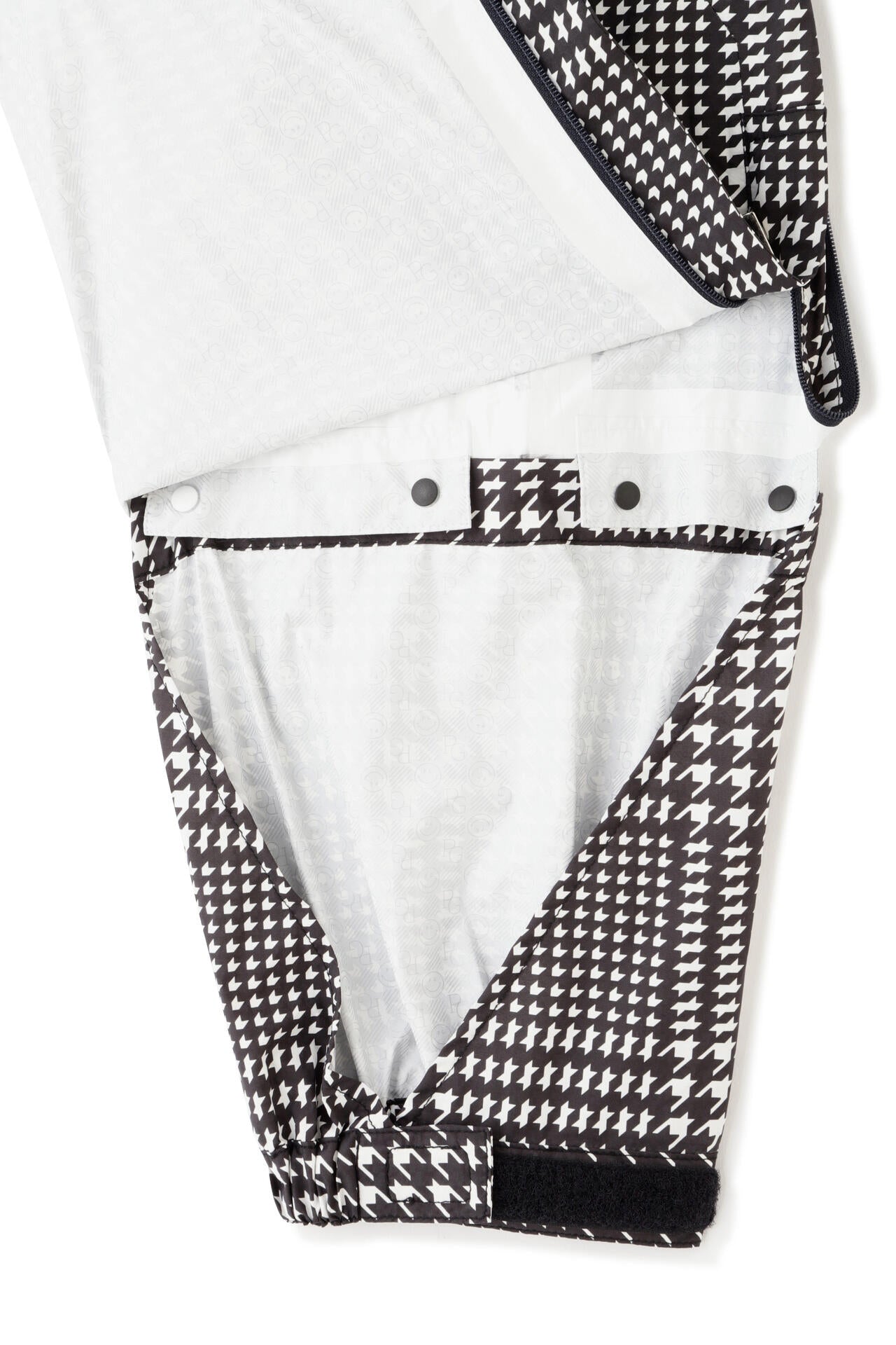 【新品】定価28600円レディースS パーリーゲイツ ロゴ千鳥柄 レインパンツ エコユース ナイロンストレッチ チドリドビー レインパンツ＜千鳥柄