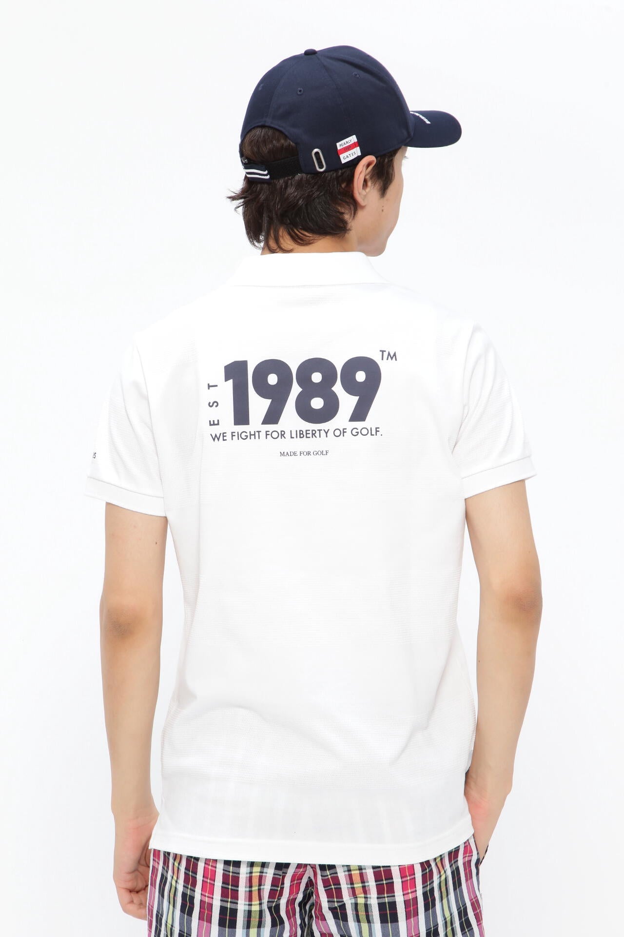 新品 パーリーゲイツ カノコ×天竺 半袖Relaxカットソー(4)サイズM/白 ポップコーンカノコ×メッシュ半袖ハイネックカットソー | PEARLY