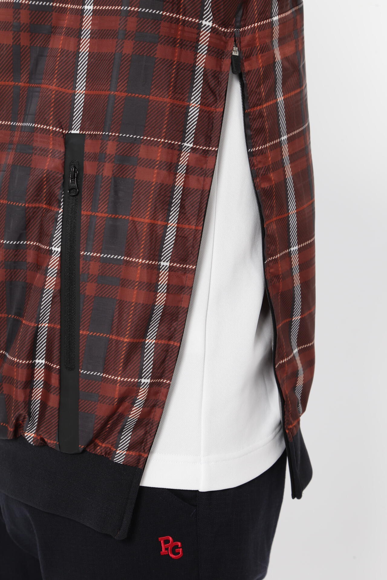 PEARLY GATES フード付きタフレックスジャケット ベージュ NYストレッチタフタ3Lレインジャケット (LADIES) | PEARLY GATES