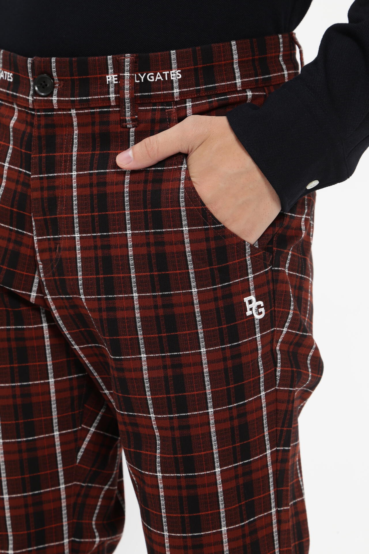 パーリーゲイツ　 コットンストレッチドビーチェック 5ポケットパンツ ★4 コットンストレッチドビー 5ポケットパンツ ＜CHECKシリーズ