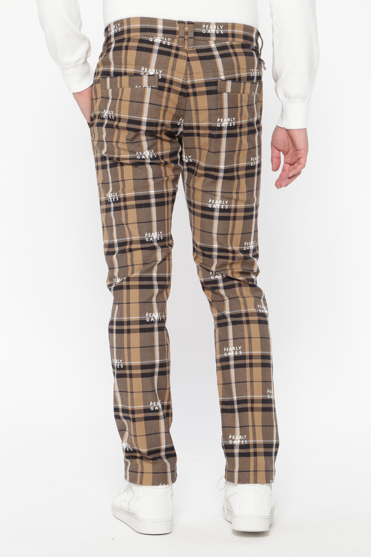 美品 パーリーゲイツ コットン ストレッチ カルゼ チェック ロゴ パンツ コットンストレッチカルゼチェックパンツ ＜CHECKシリーズ＞ | PEARLY