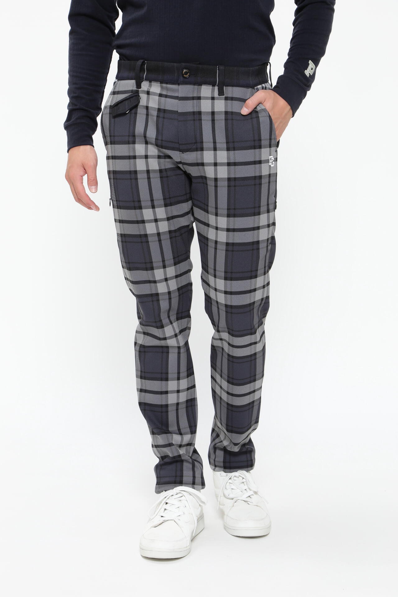 マルチチェック柄 ポリエステルストレッチチェック 5ポケットパンツ ＜マルチチェック＞