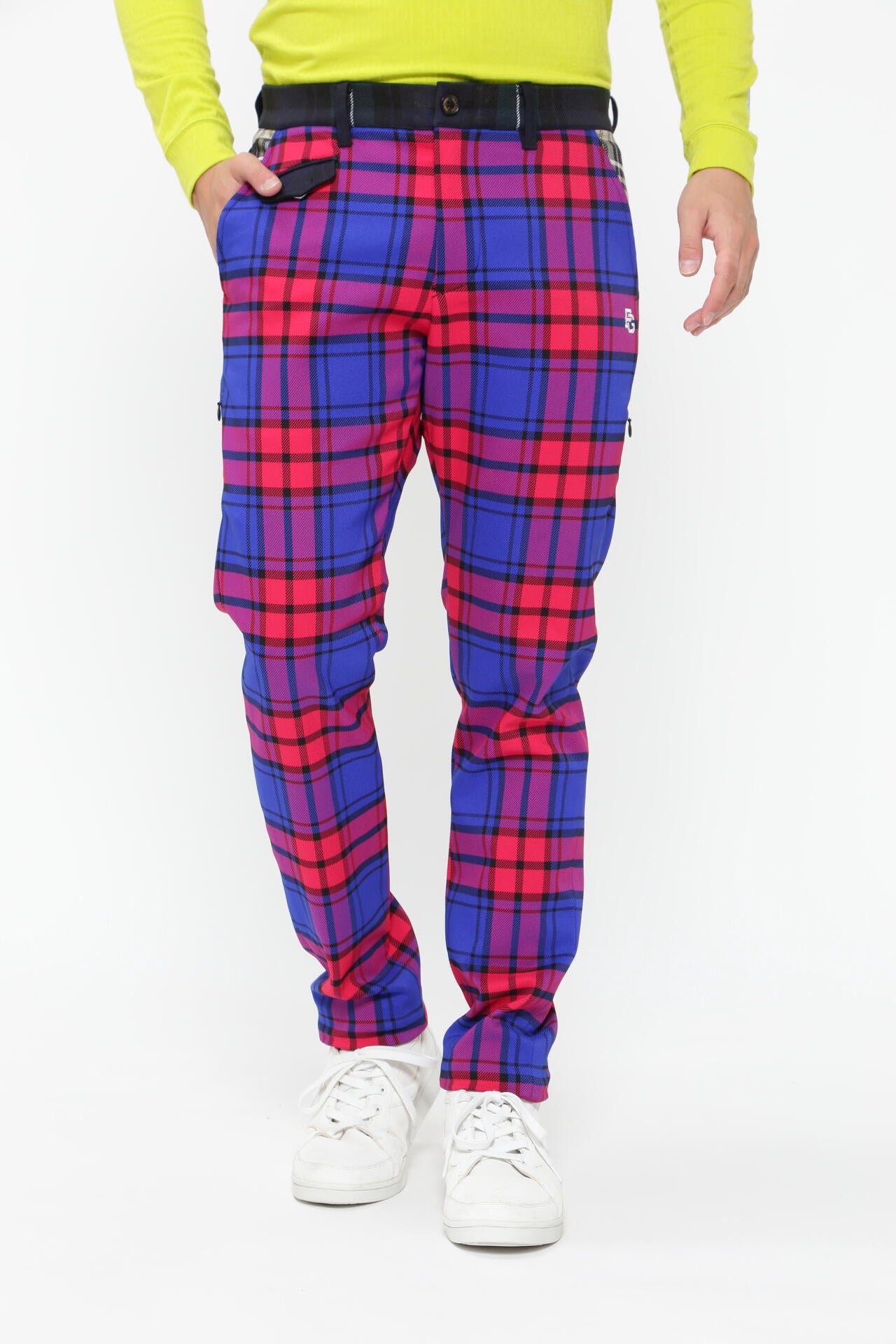 マルチチェック柄 ポリエステルストレッチチェック 5ポケットパンツ ＜マルチチェック＞