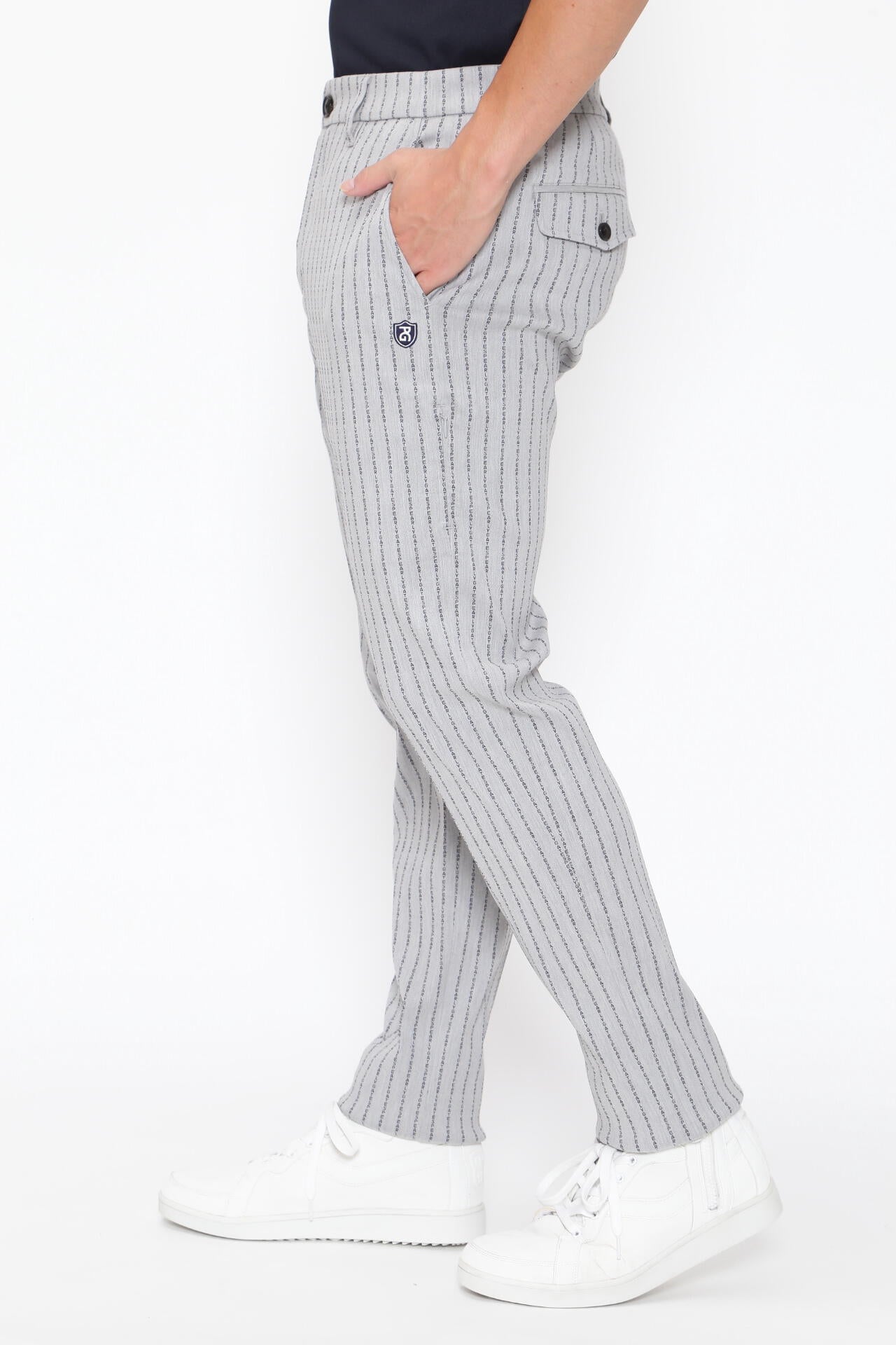 未使用サイズ4/PEARLY GATES春夏ストライプ織柄/4Pストレッチパンツ 強ストレッチ パンツ ＜PGロゴストライプ＞ | PEARLY GATES（パーリー