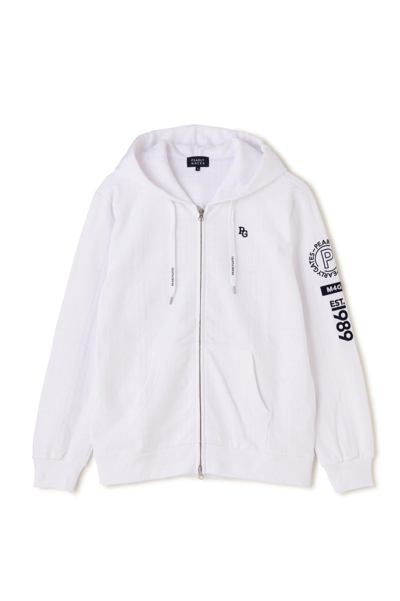 コットン裏毛ジャガード フルジップフーディジャケット ＜CHECK