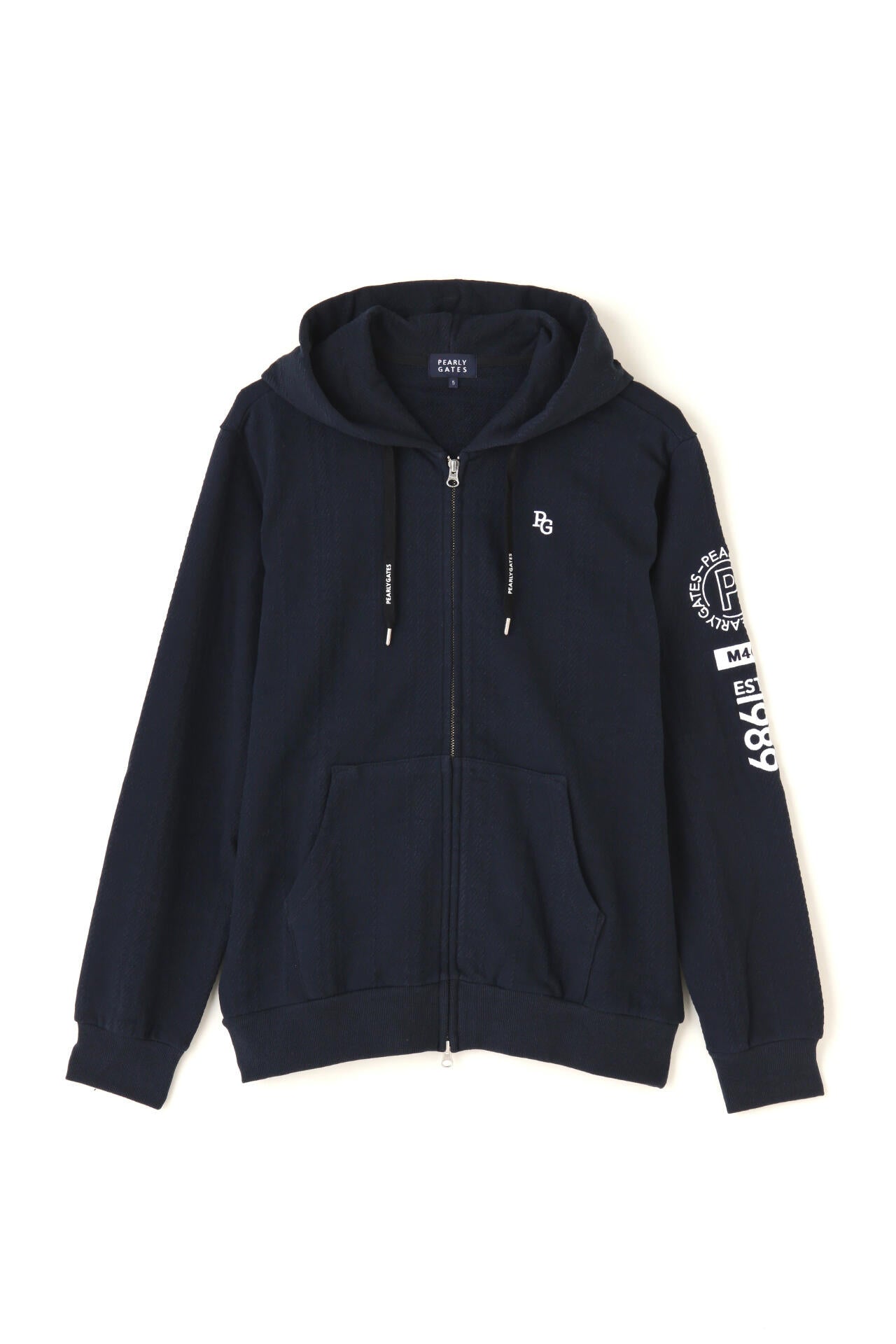 ○★新品未使用　PEARLY GATES　裏毛フルジップパーカー　4　ネイビー PEARLY GATES パーリーゲイツ 2023年 ジップパーカー ネイビー系 0