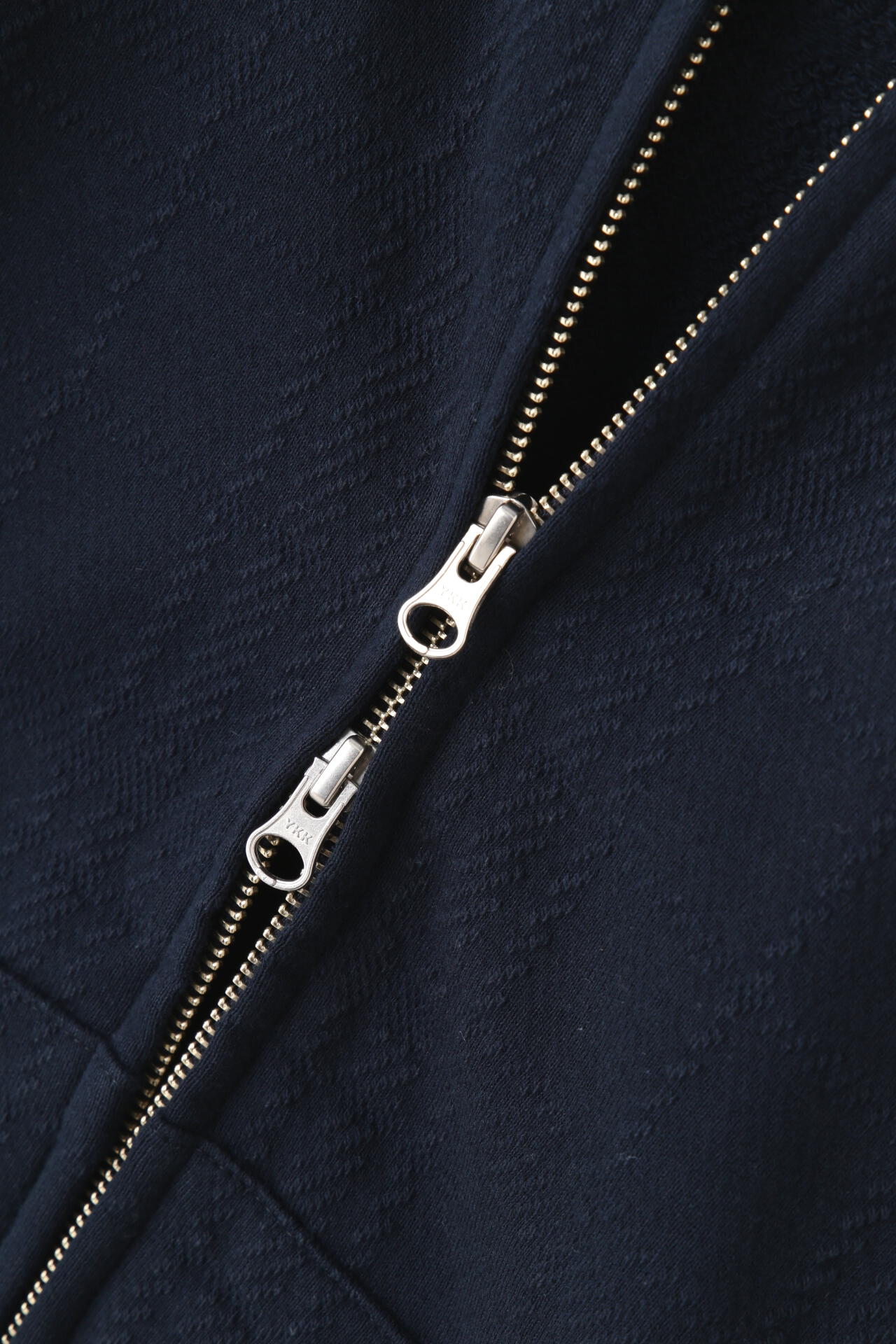 コットン裏毛ジャガード フルジップフーディジャケット ＜CHECK