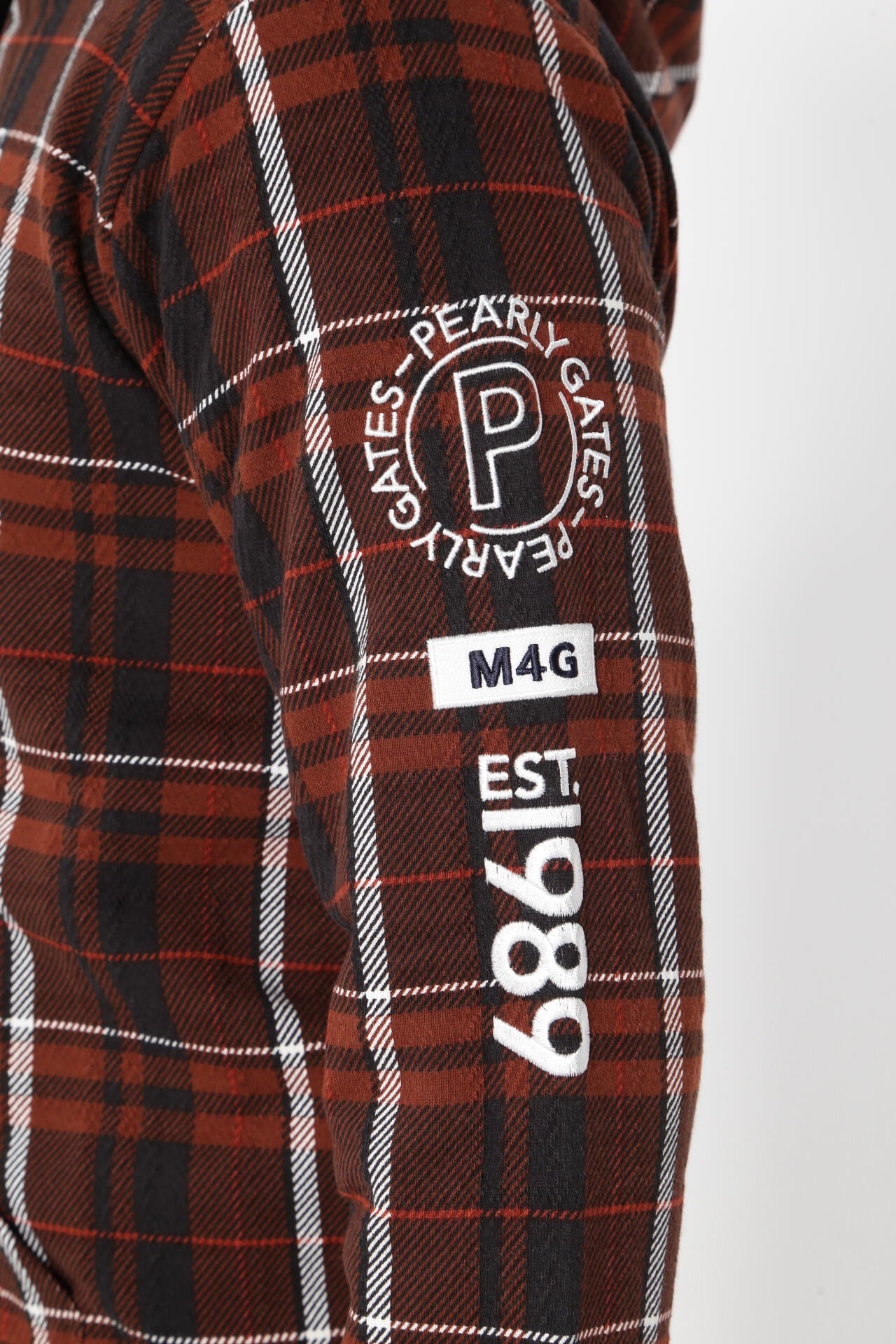 コットン裏毛ジャガード フルジップフーディジャケット ＜CHECK