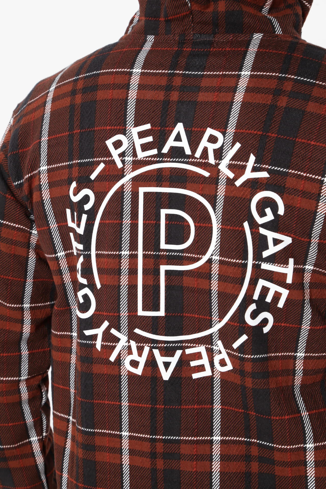 コットン裏毛ジャガード フルジップフーディジャケット ＜CHECK