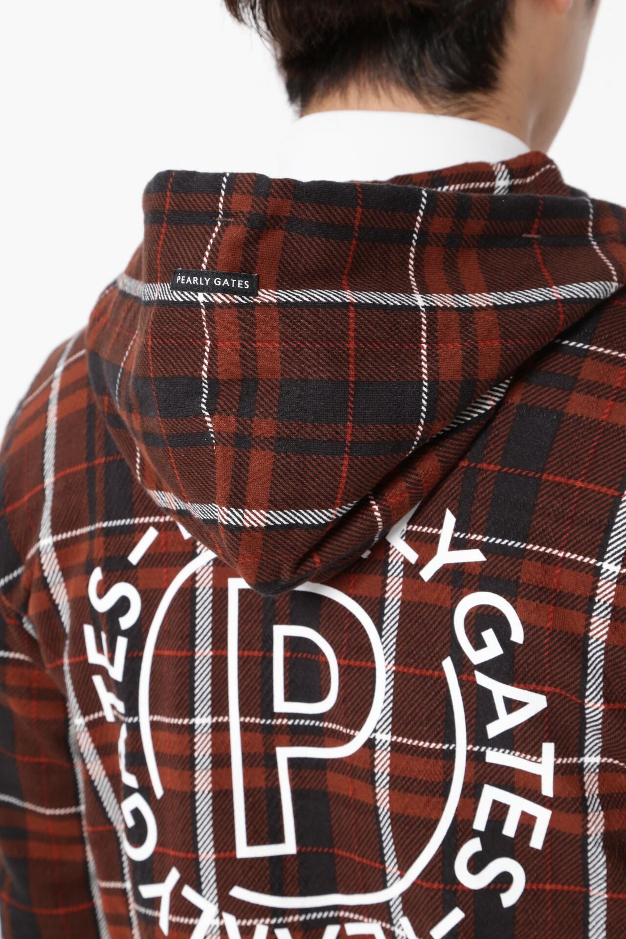 コットン裏毛ジャガード フルジップフーディジャケット ＜CHECK