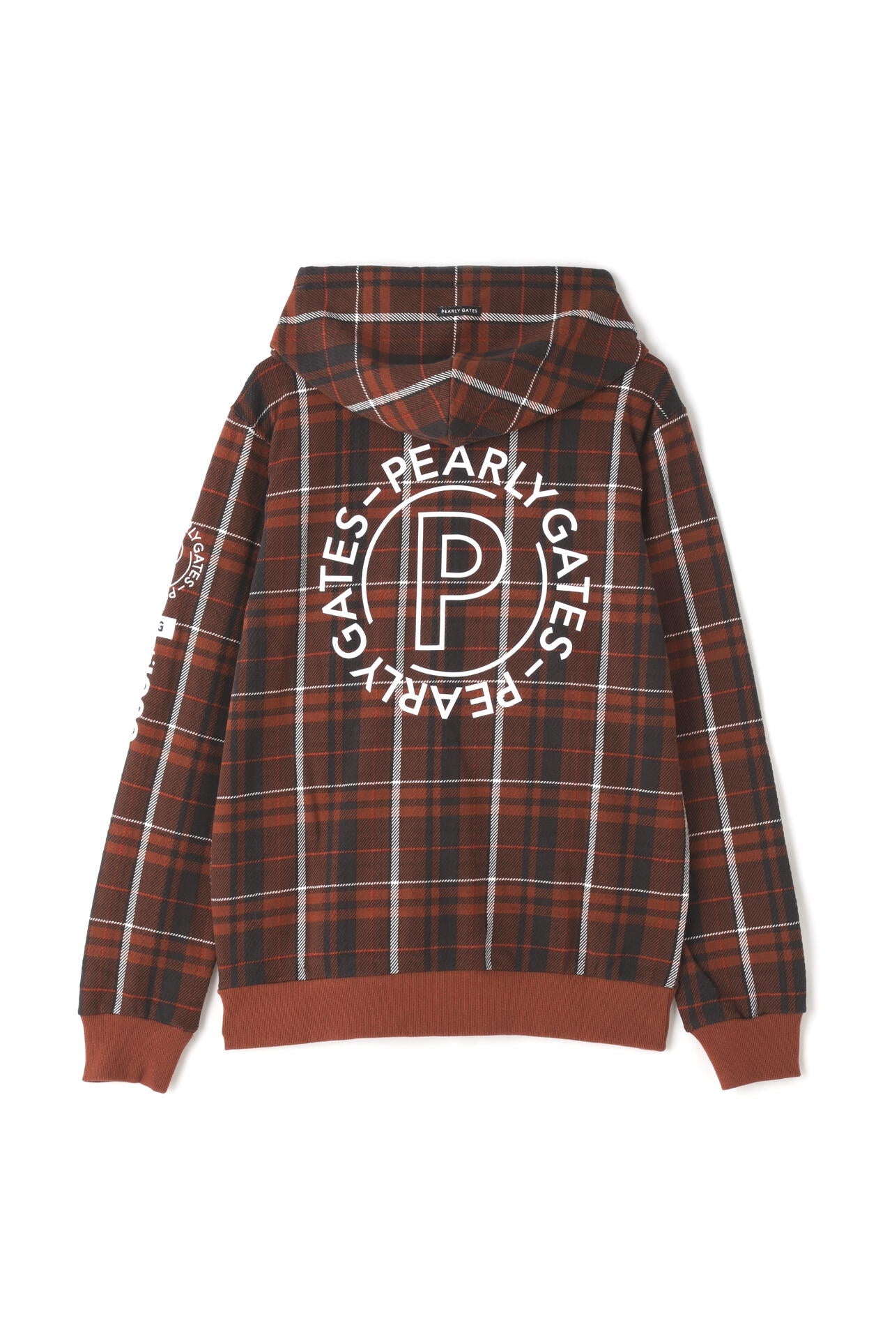 コットン裏毛ジャガード フルジップフーディジャケット ＜CHECK