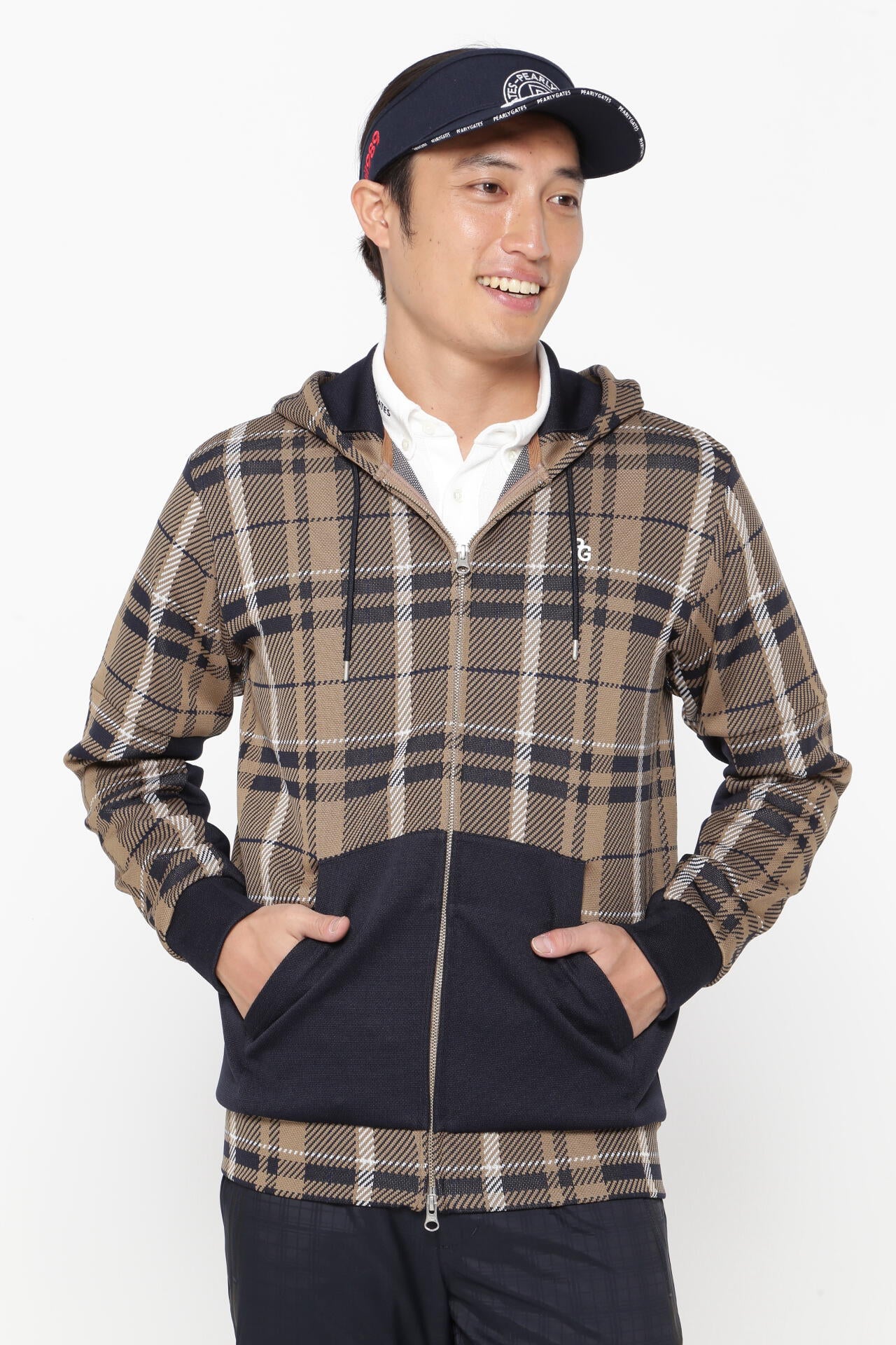 Wジャガード フルジップフーディ ＜CHECKシリーズ＞ | PEARLY GATES