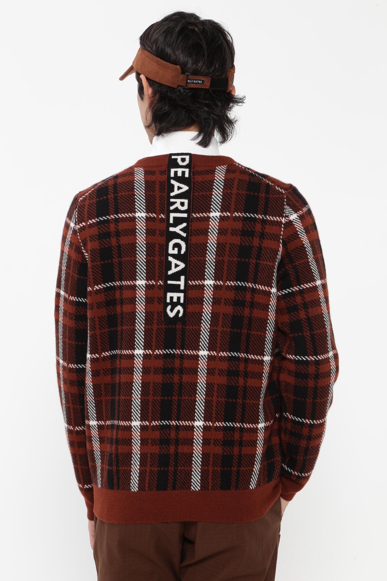 カシミア天竺 クルーネックニットプルオーバー ＜CHECKシリーズ