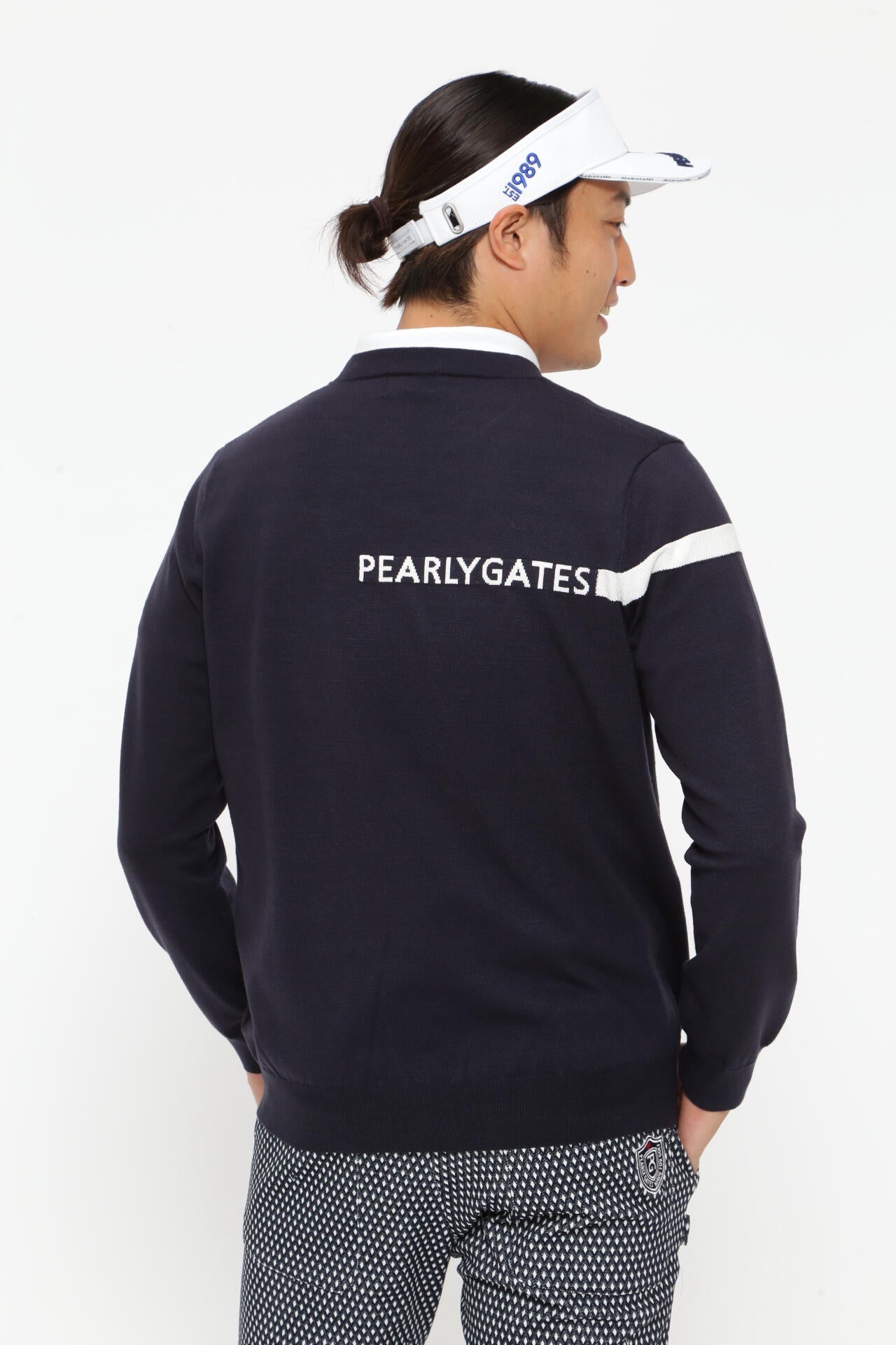 表裏カノコ地柄 起毛ストレッチ クルーネックニットプルオーバー