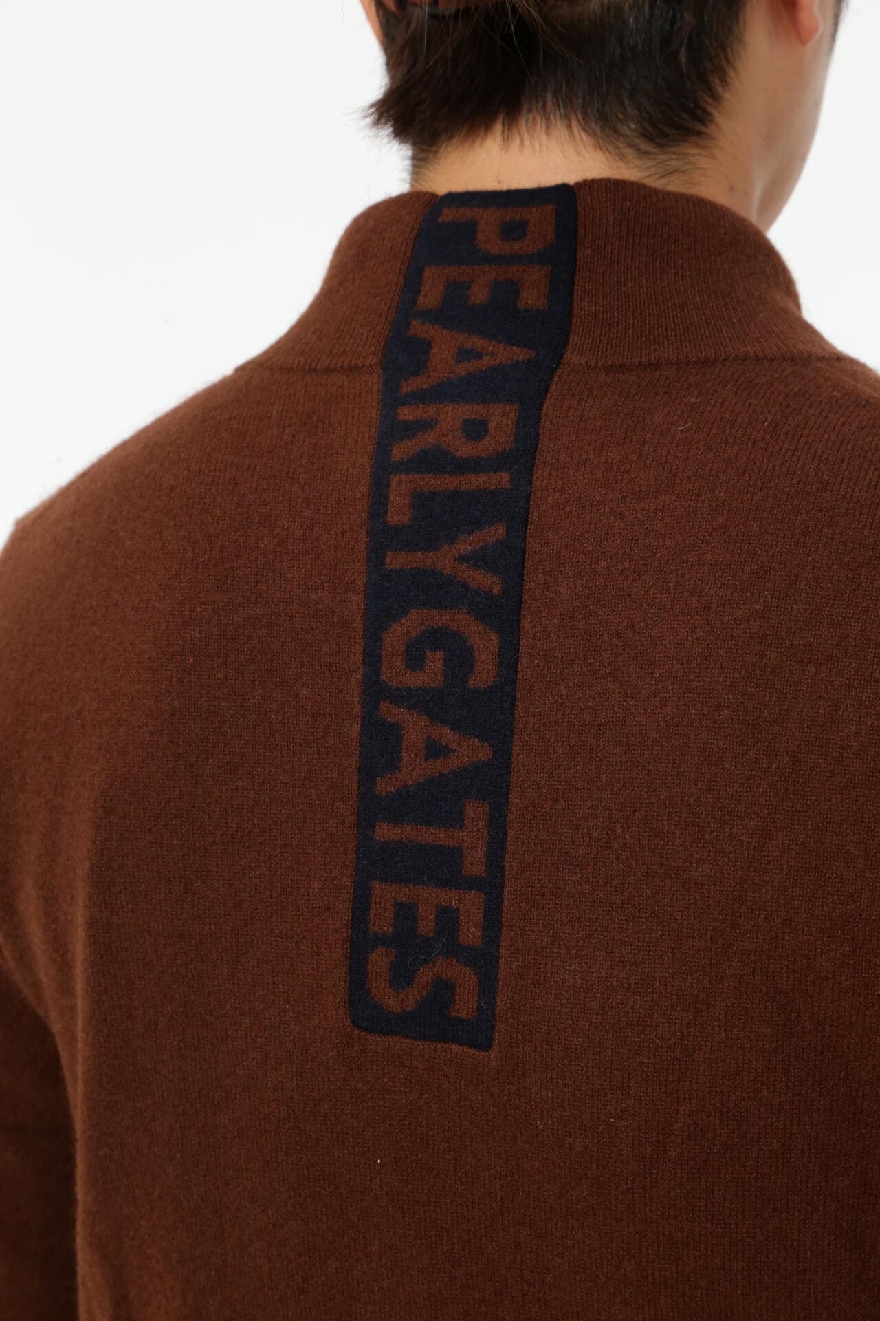 【美品】パーリーゲイツ　カシミヤ天竺 フルジップジャケット　バックロゴ　白　４ カシミヤ天竺 フルジップニットジャケット | PEARLY GATES（パーリー