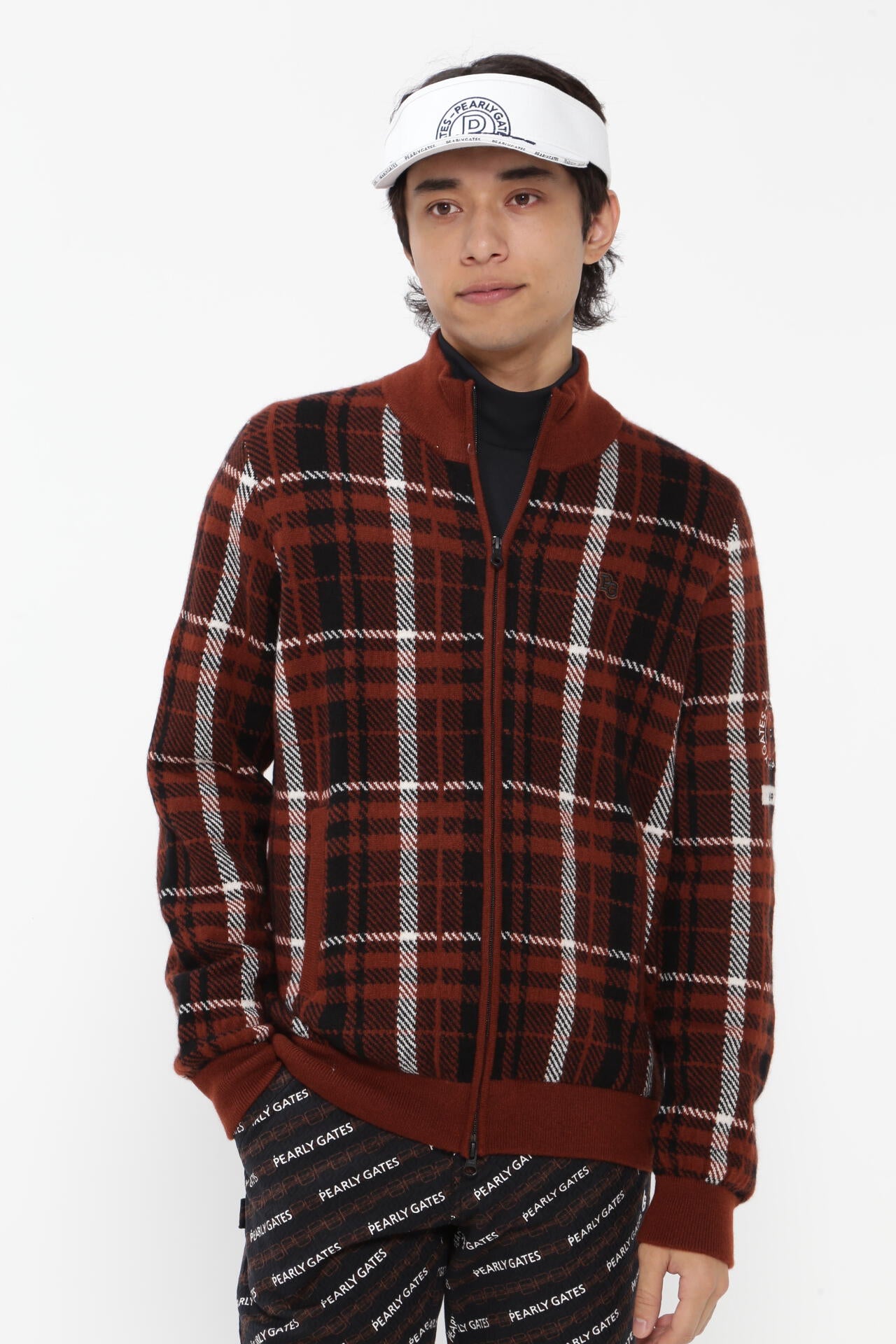 カシミヤ天竺 フルジップニットジャケット ＜CHECKシリーズ＞ | PEARLY