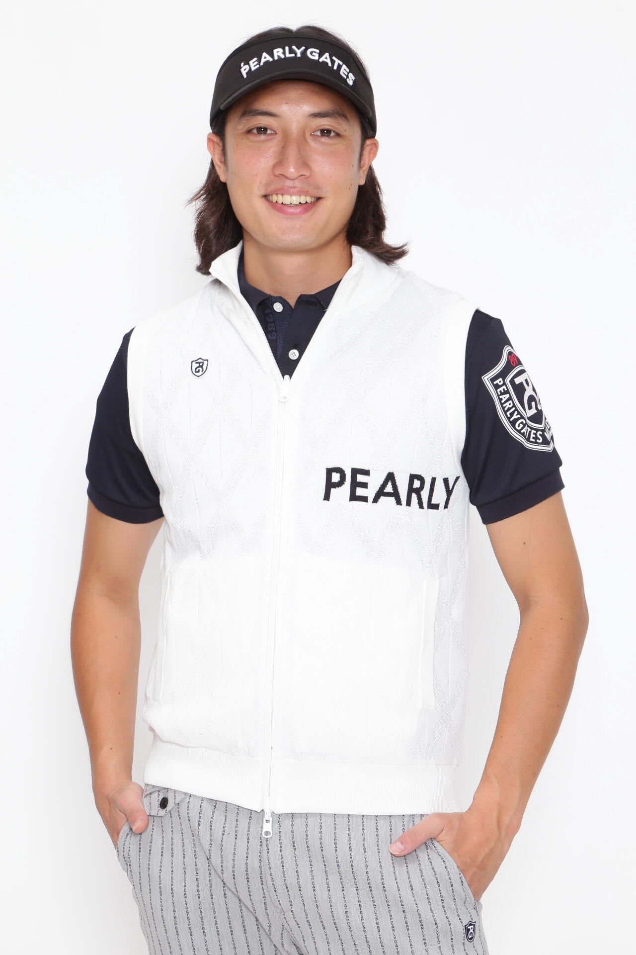 ジャガード リバーシブル フルジップニットベスト ＜NEWアーガイル