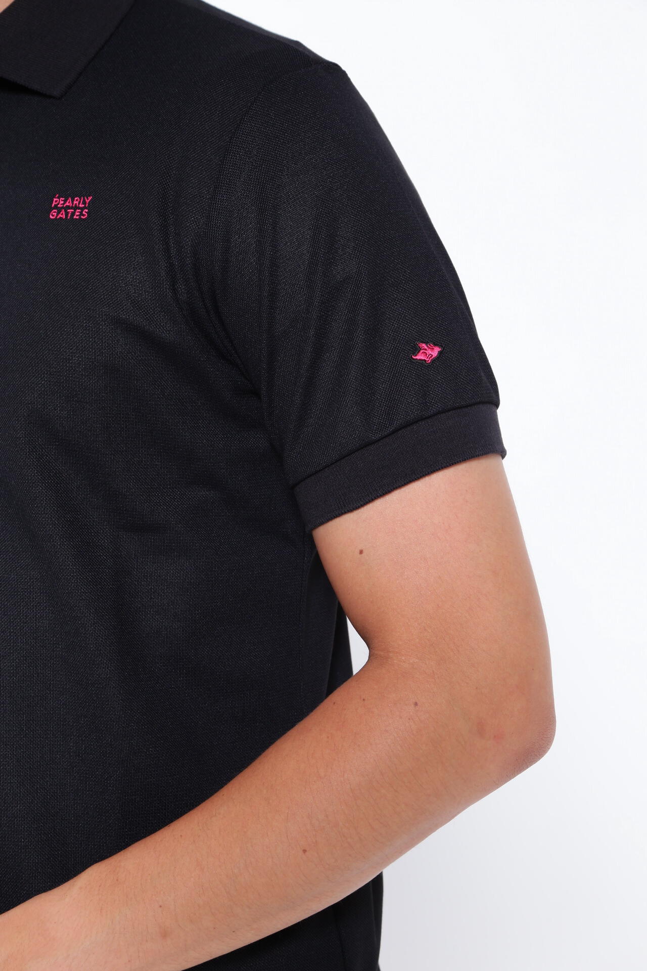 裏カノコ 半袖ポロシャツ ＜Pink with BLACK＞