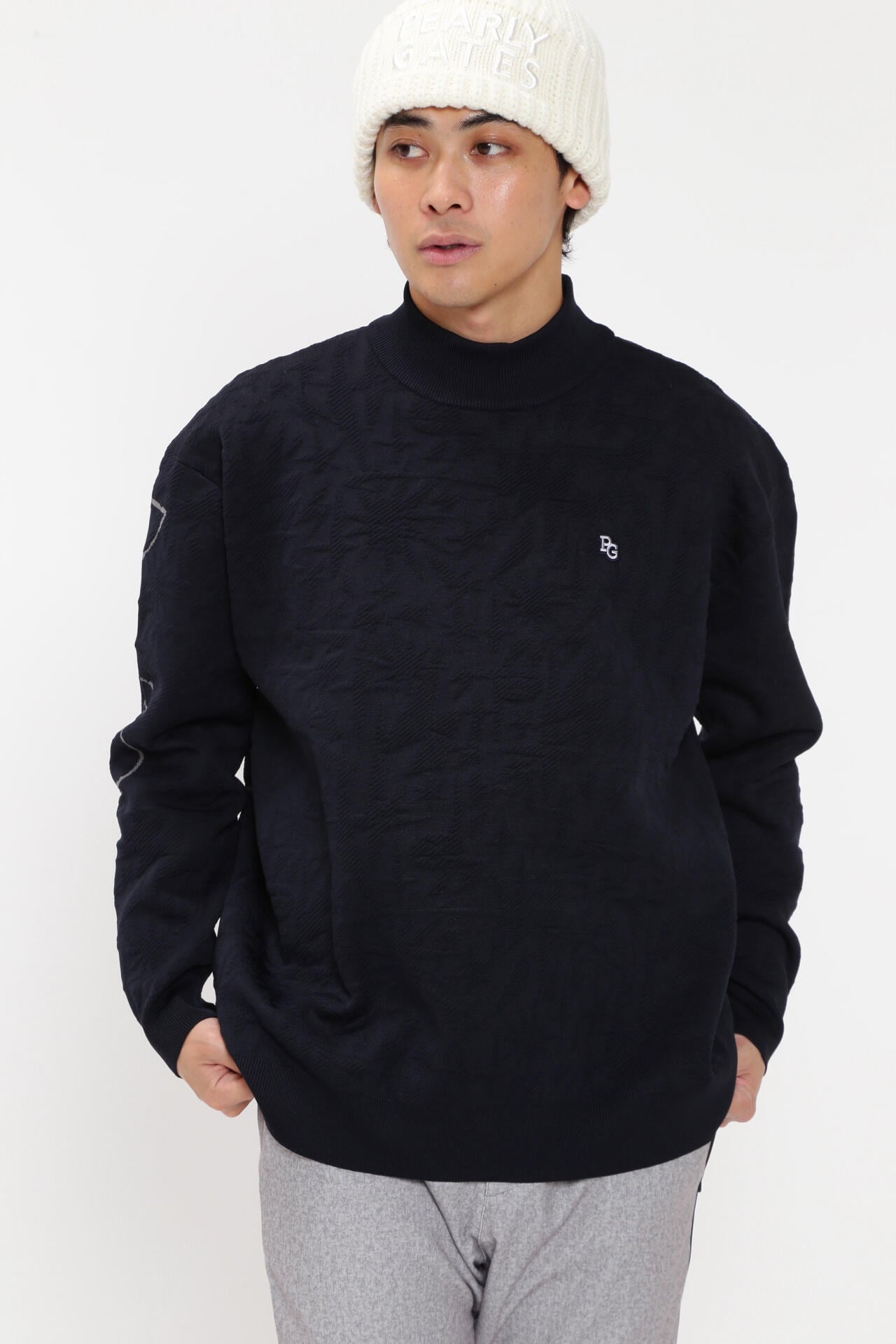 パーリーゲイツハイネックニットプルオーバー