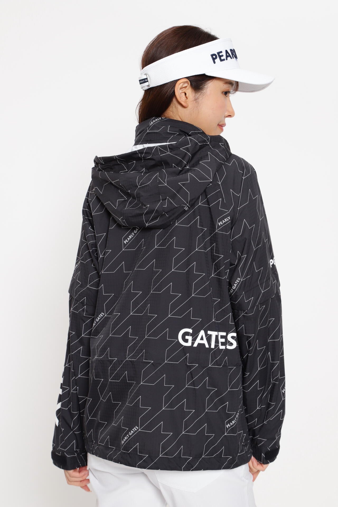 PEARLY GATES Lサイズ ナイロンジャケット 黒白千鳥柄 新品タグ付き CRAFTEVO レインジャケット ＜ロゴ/千鳥柄＞ (LADIES) | PEARLY GATES
