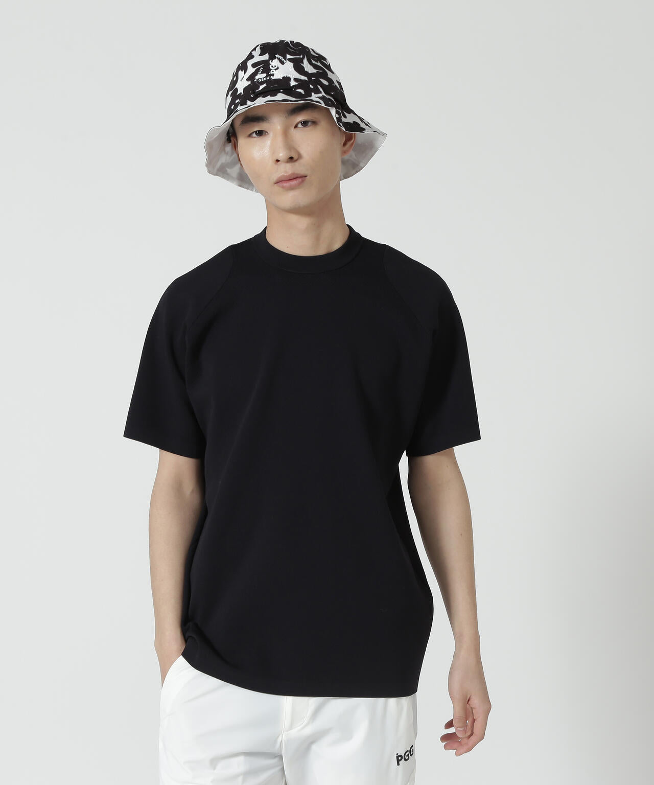 PGG】【直営店舗&公式オンライン限定】Pe半袖モックネックニットプル