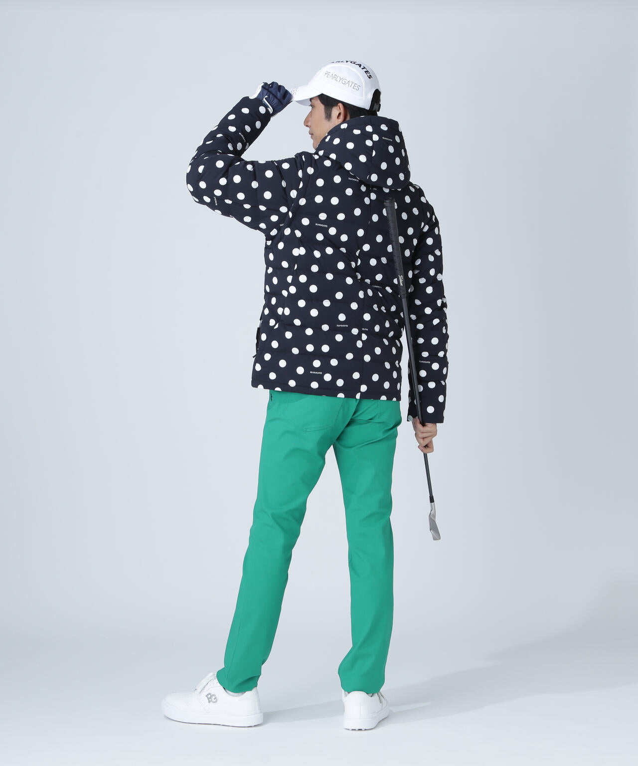 Nyストレッチタフタフーディダウンジャケット ＜ランダムドット柄＞