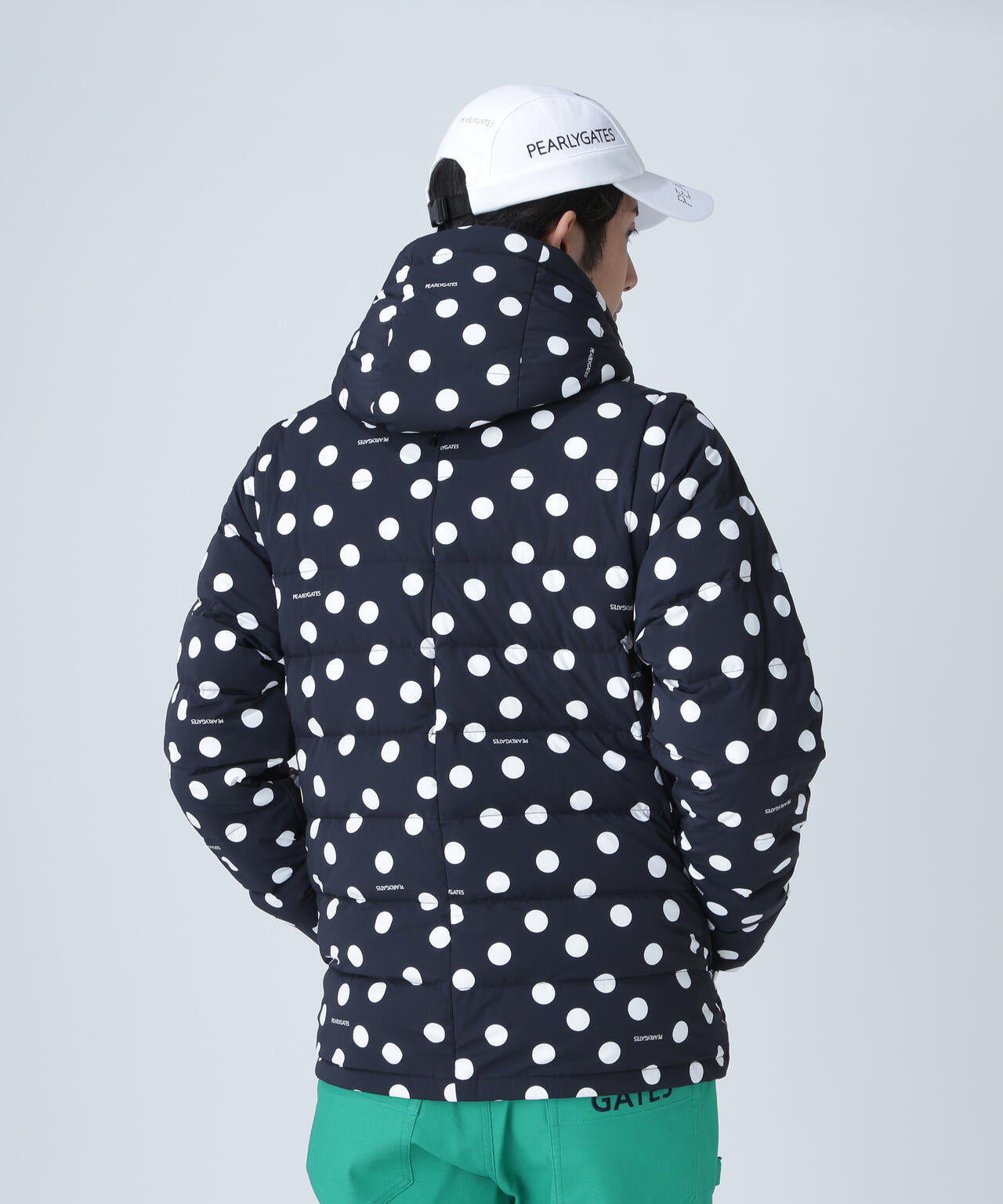 Nyストレッチタフタフーディダウンジャケット ＜ランダムドット柄＞