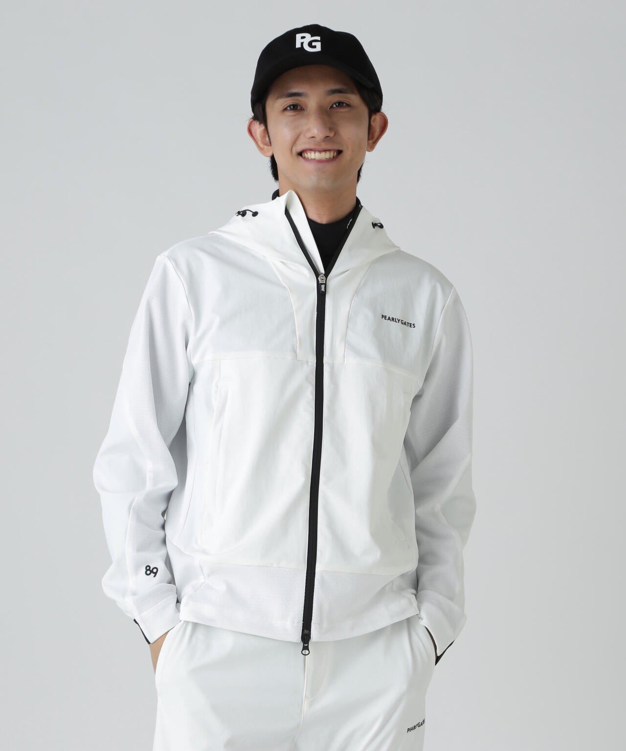 【大きいサイズ/美品】 パーリーゲイツ ジャケット スニードブルゾン 5 白 パーリーゲイツ アウター ナイロン サイズ5 パーテックス中綿