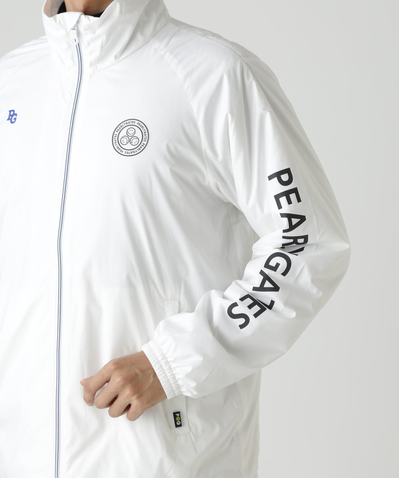 PEARLY GATES メンズジャケット サイズ5 ホワイト Peミニリップ中綿ジップアップブルゾン | PEARLY GATES