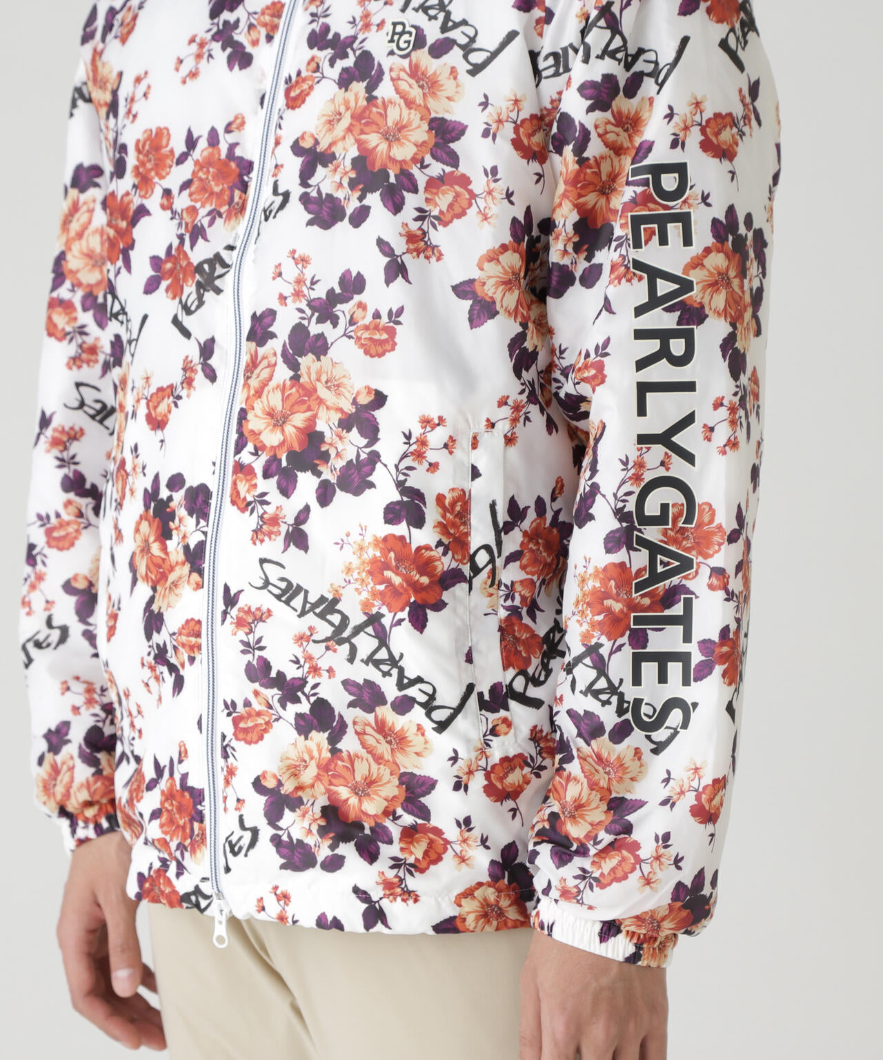 Peミニリップ中綿ジップアップブルゾン ＜繊細花柄＞