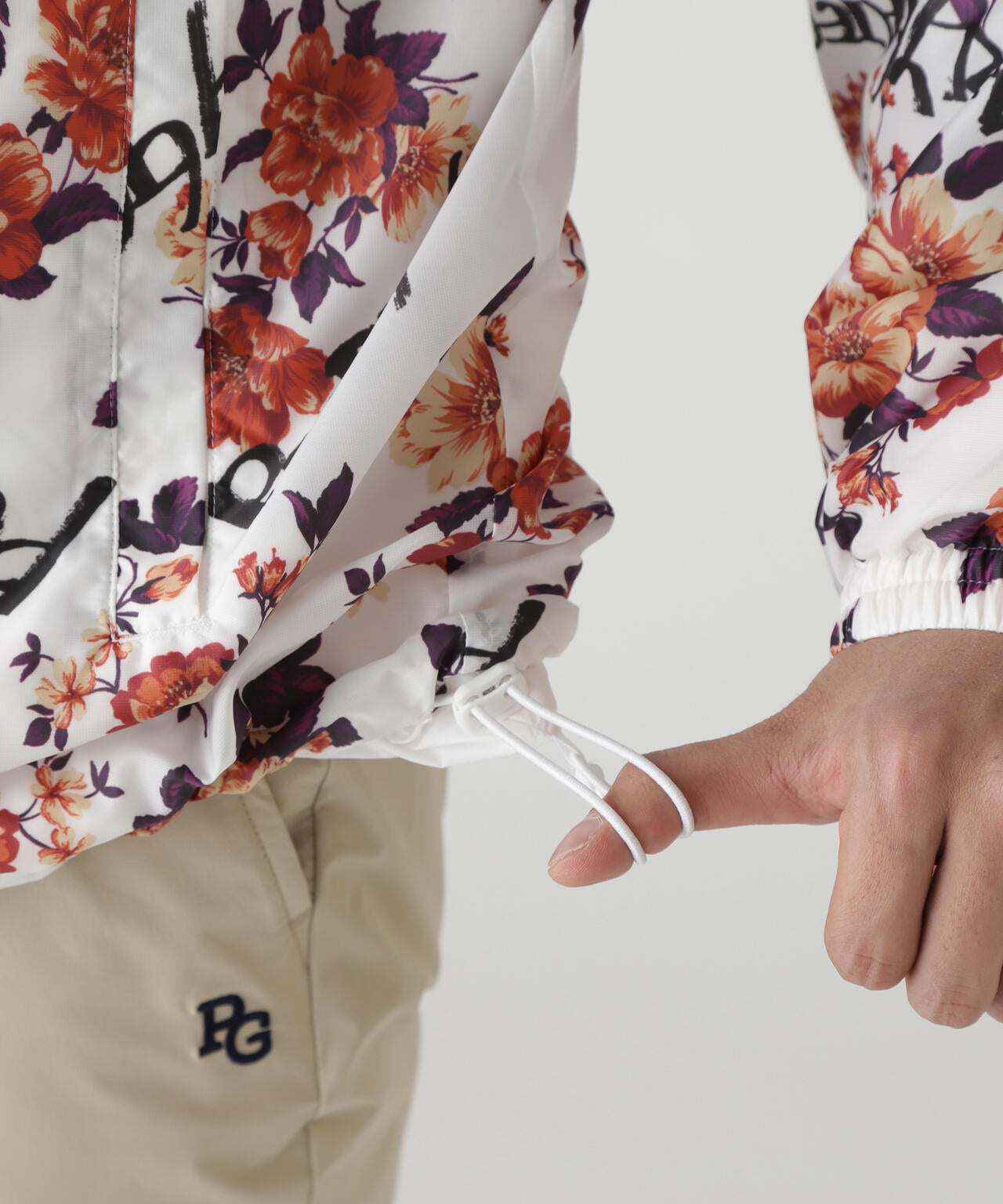 Peミニリップ中綿ジップアップブルゾン ＜繊細花柄＞