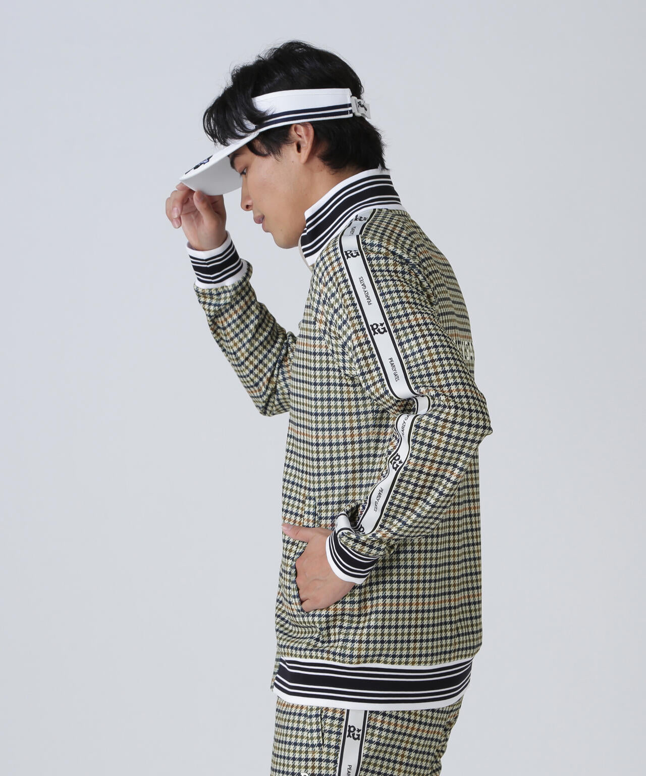 Peストレッチメッシュ フルジップジャケット ＜ガンクラブチェック柄