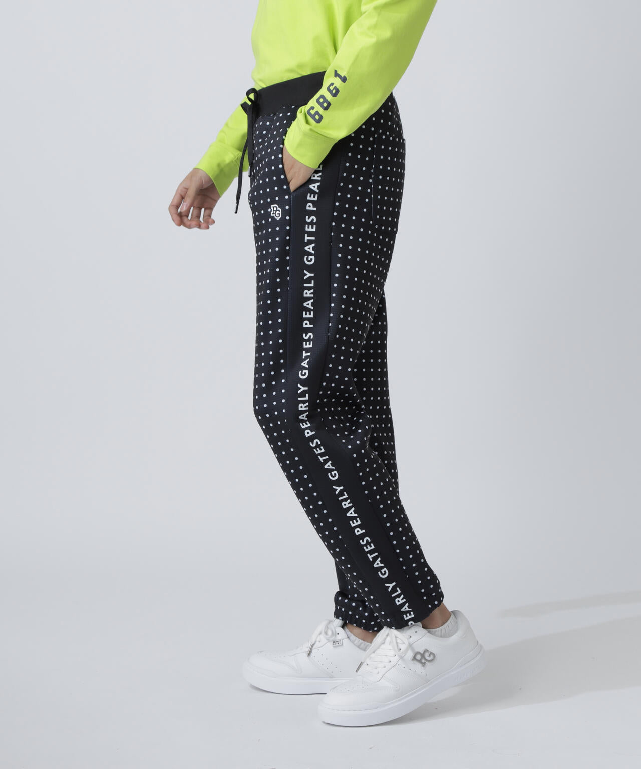 ダブルフェイスジョガーパンツ ＜ミニドット柄＞