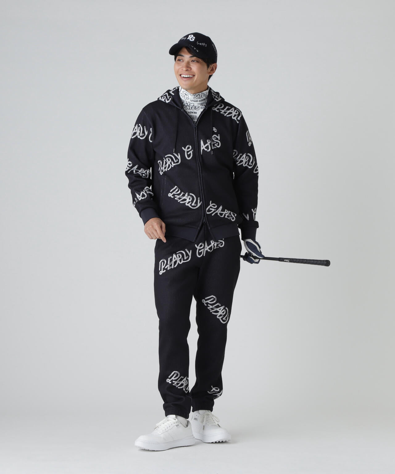 両面起毛ぷにぷにロゴ柄ジョガーパンツ | PEARLY GATES（パーリー