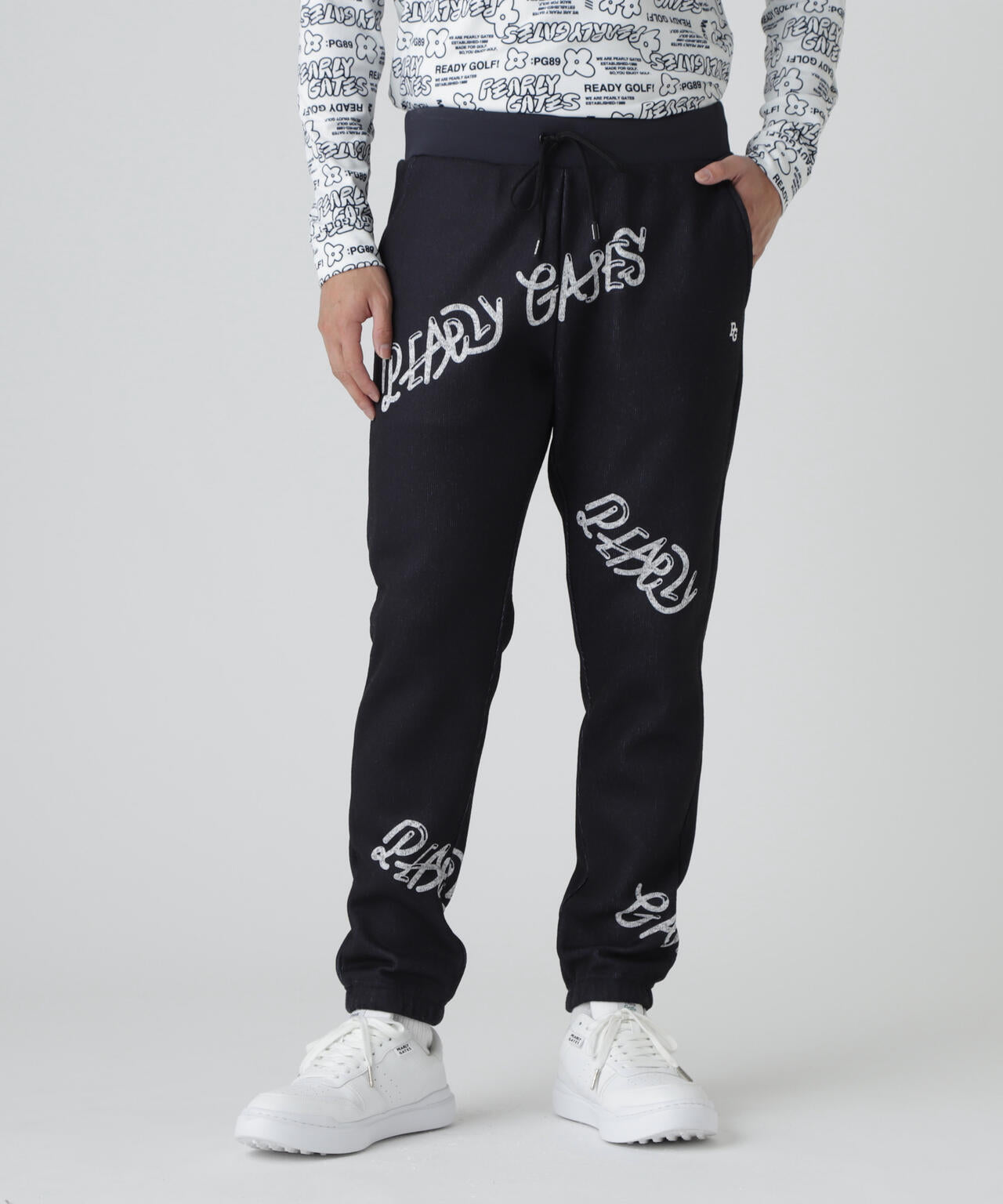 両面起毛ぷにぷにロゴ柄ジョガーパンツ | PEARLY GATES（パーリー
