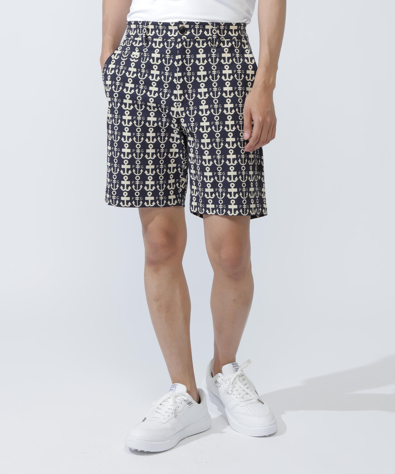 Nyストレッチドビーショートパンツ ＜ロゴアンカー柄＞