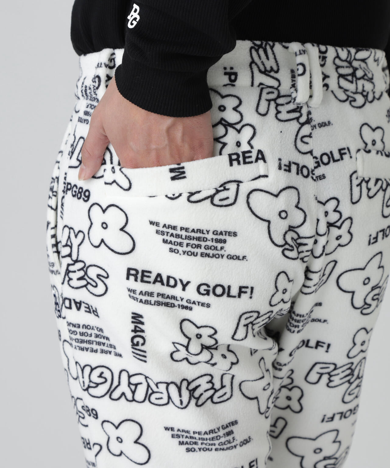 フリース片面起毛パンツ ＜ストリート花柄＞