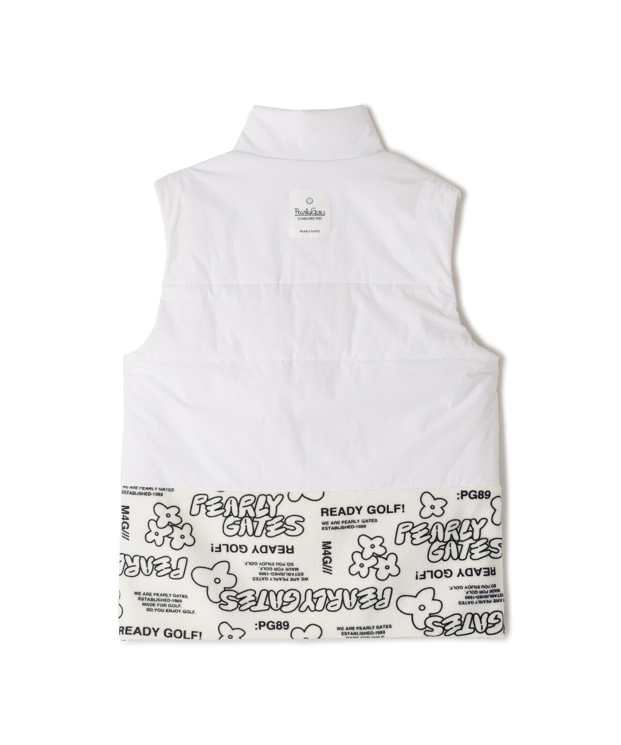 合繊×フリース片面起毛中綿フルジップアップベスト ＜ストリート花柄＞