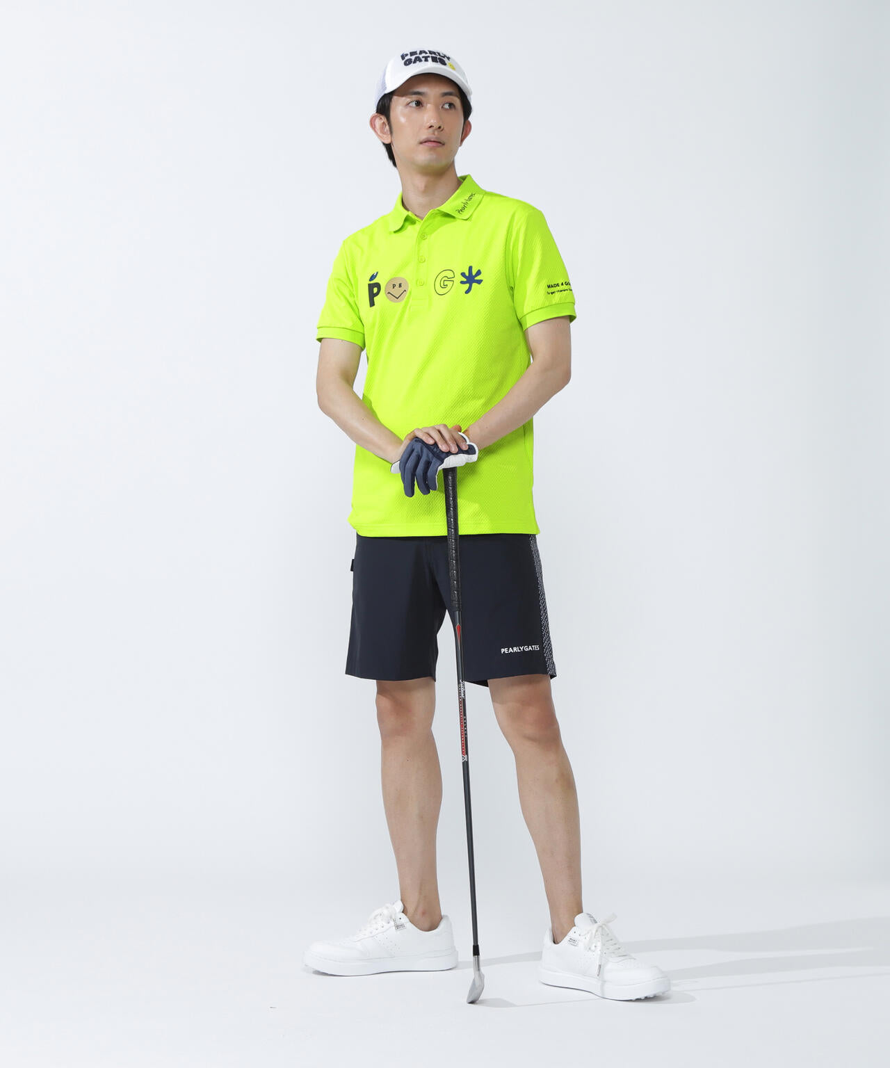 サッカーチェック半袖ポロシャツ