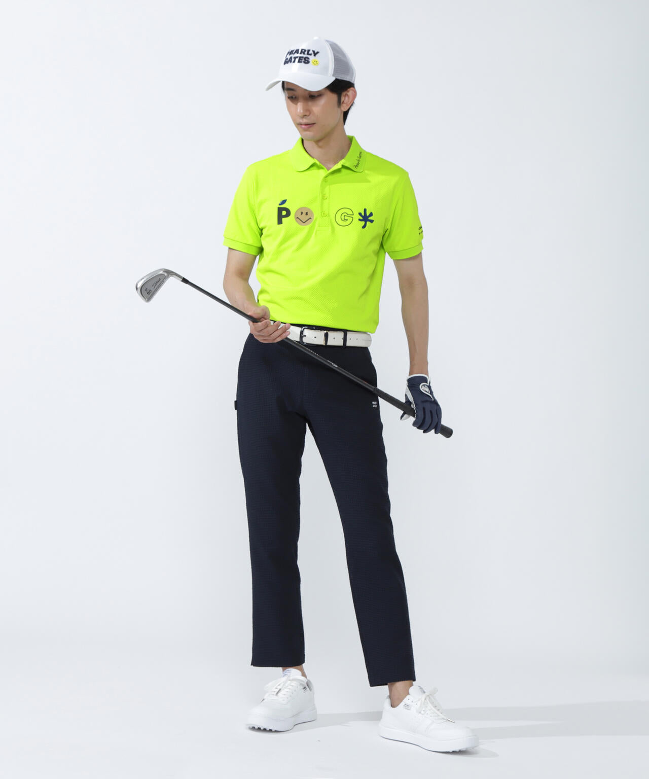 サッカーチェック半袖ポロシャツ