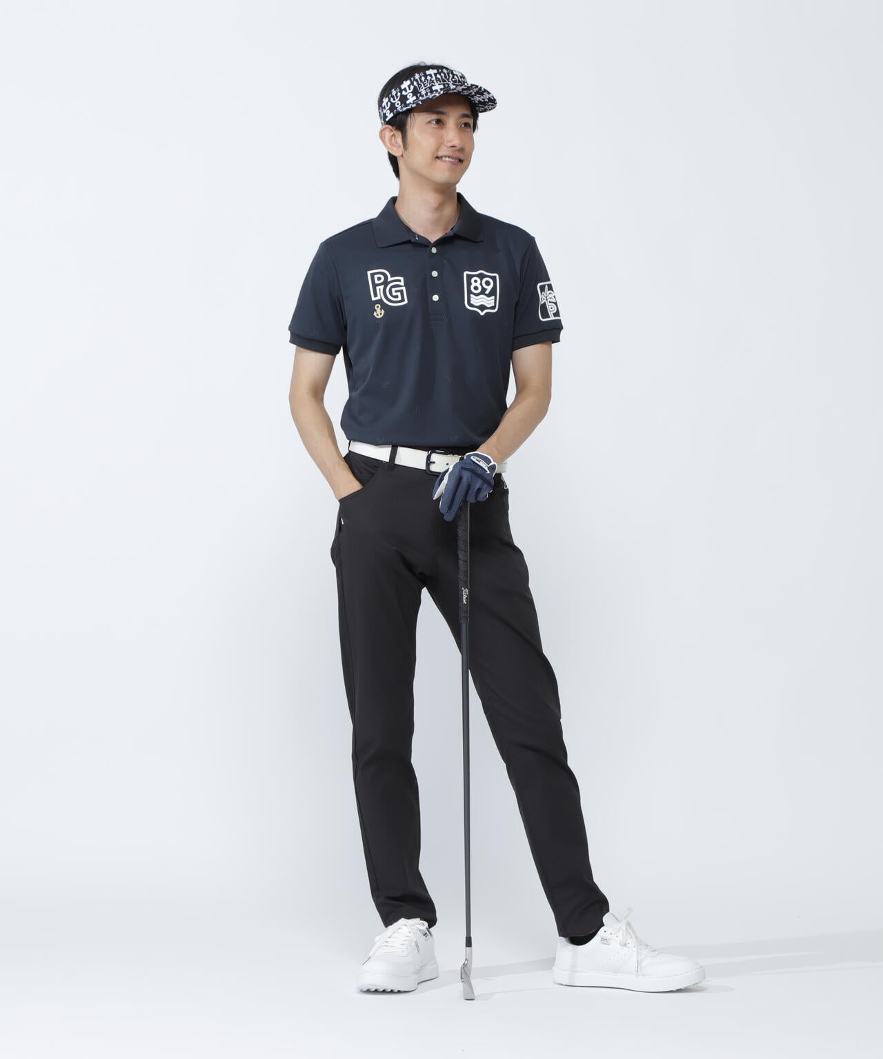 ストレッチカノコアンカージャガード半袖ポロシャツ