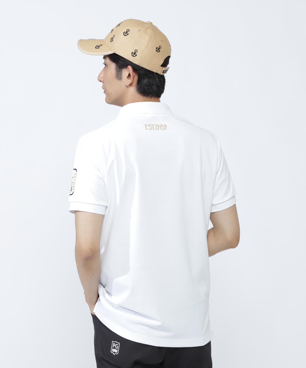 ストレッチカノコアンカージャガード半袖ポロシャツ | PEARLY