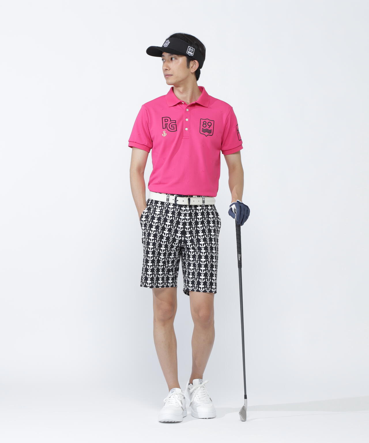 ストレッチカノコアンカージャガード半袖ポロシャツ