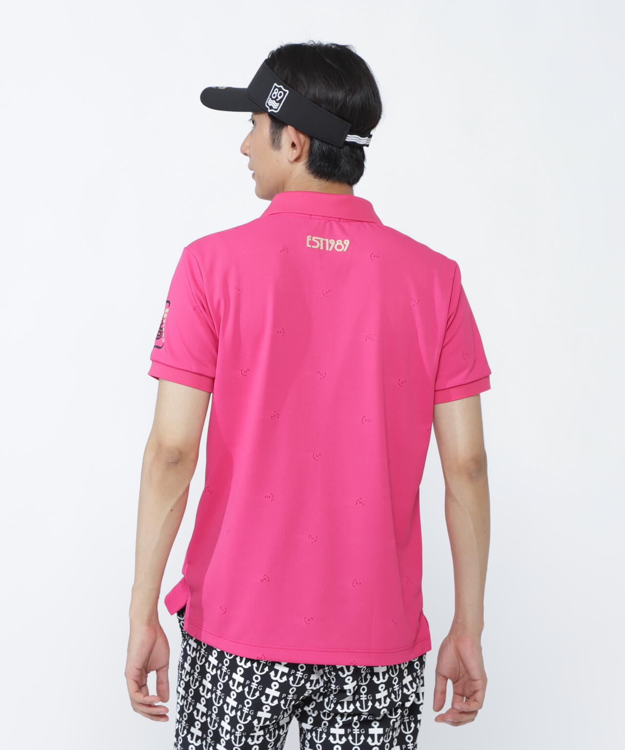 ストレッチカノコアンカージャガード半袖ポロシャツ