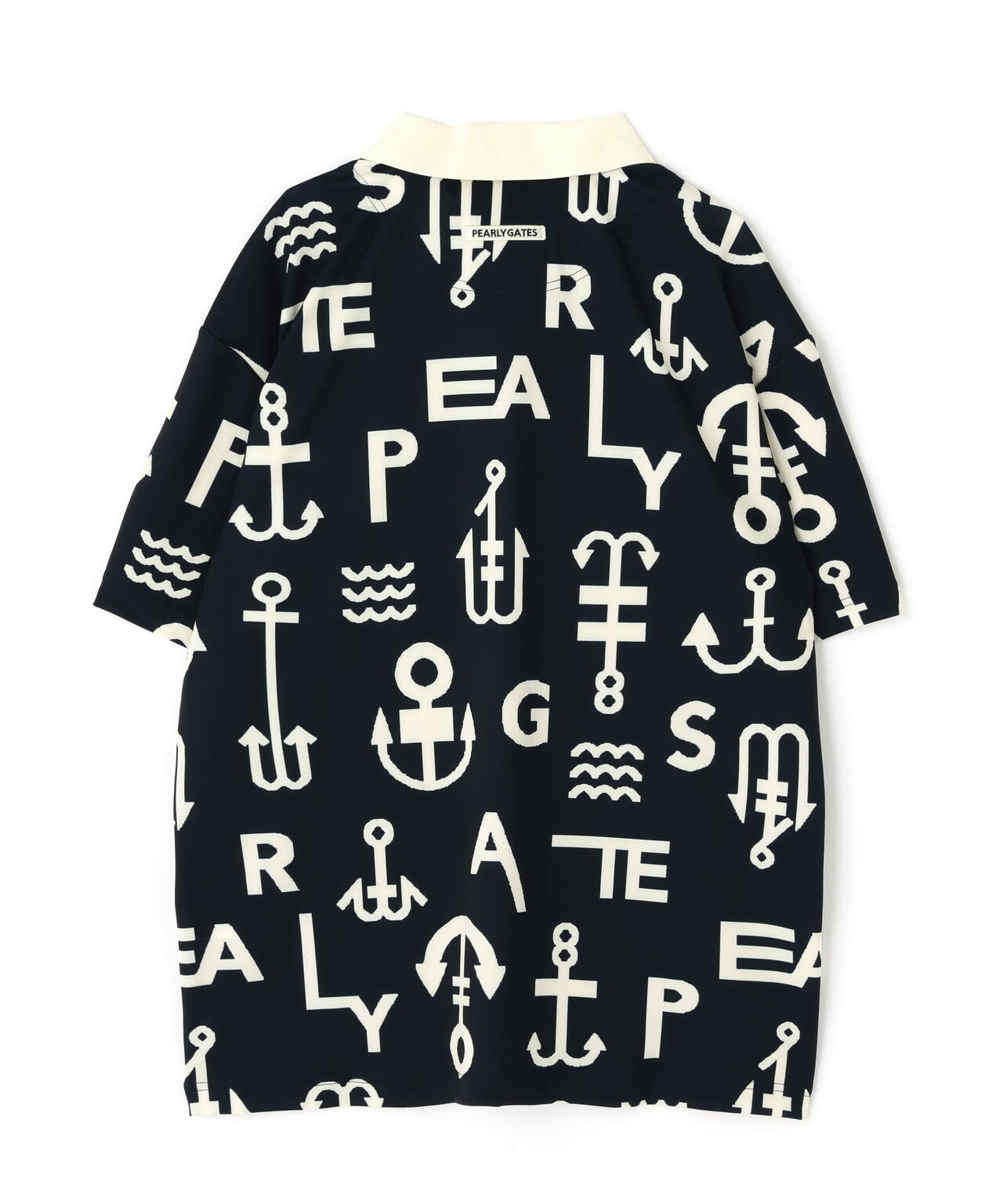 梨地半袖ポロシャツ ＜アンカーロゴ総柄＞