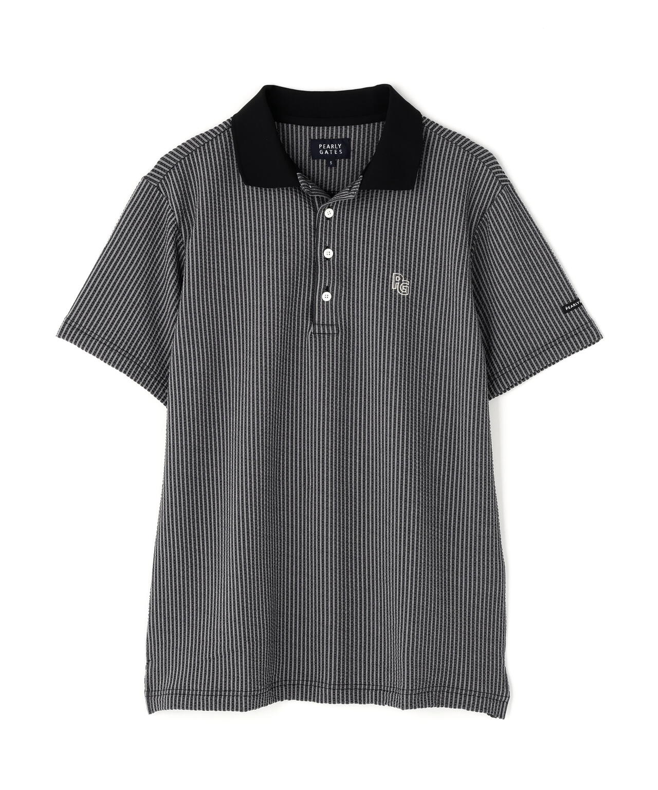 サッカーストライプ半袖ポロシャツ