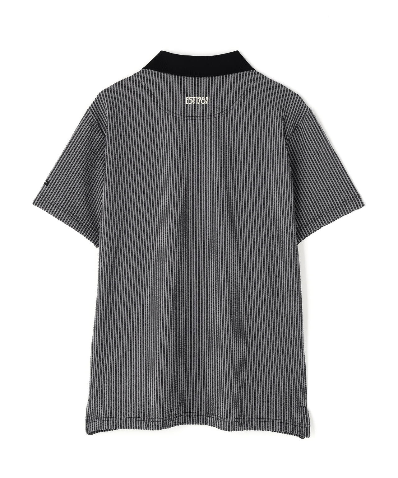 サッカーストライプ半袖ポロシャツ