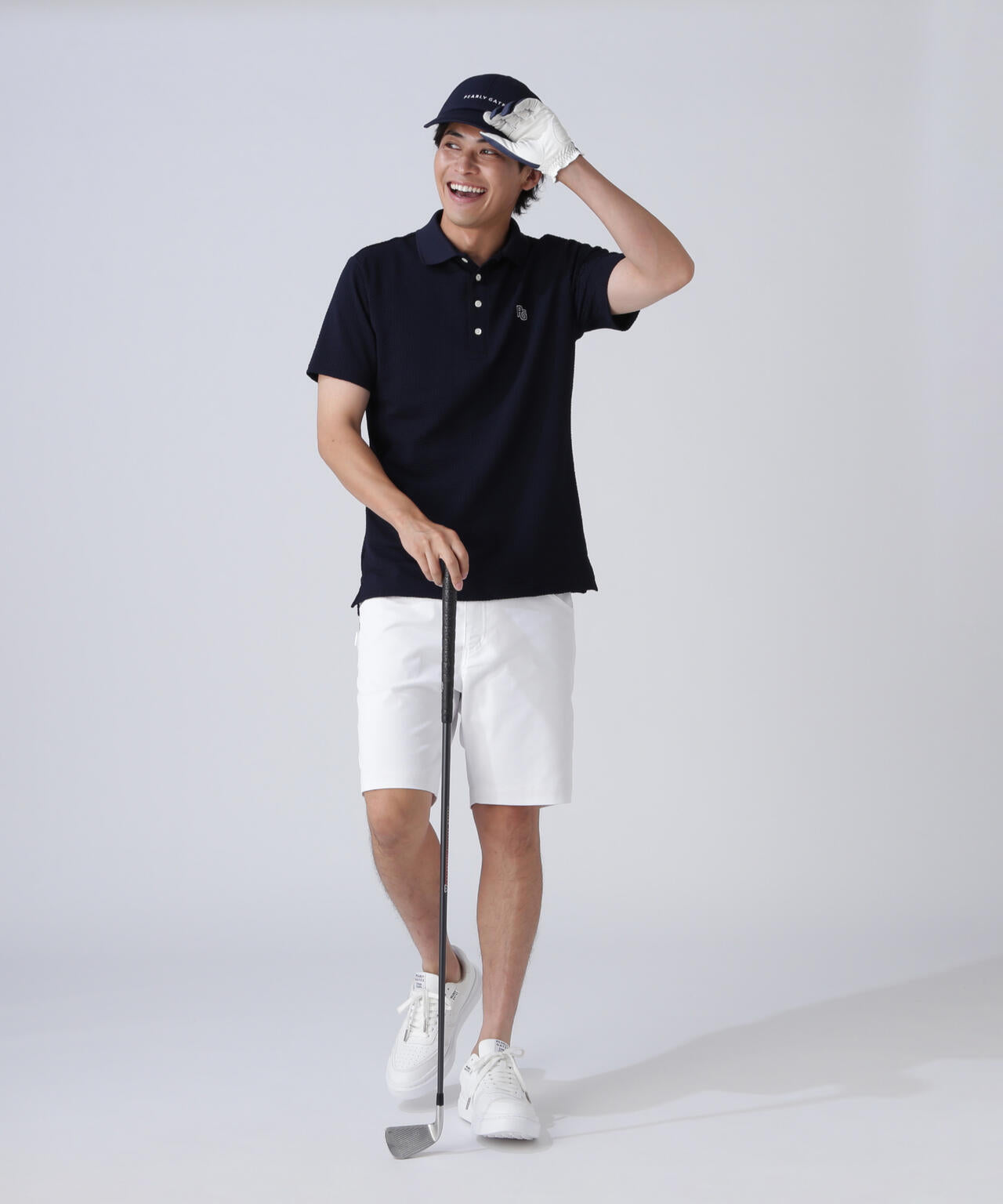 サッカーストライプ半袖ポロシャツ