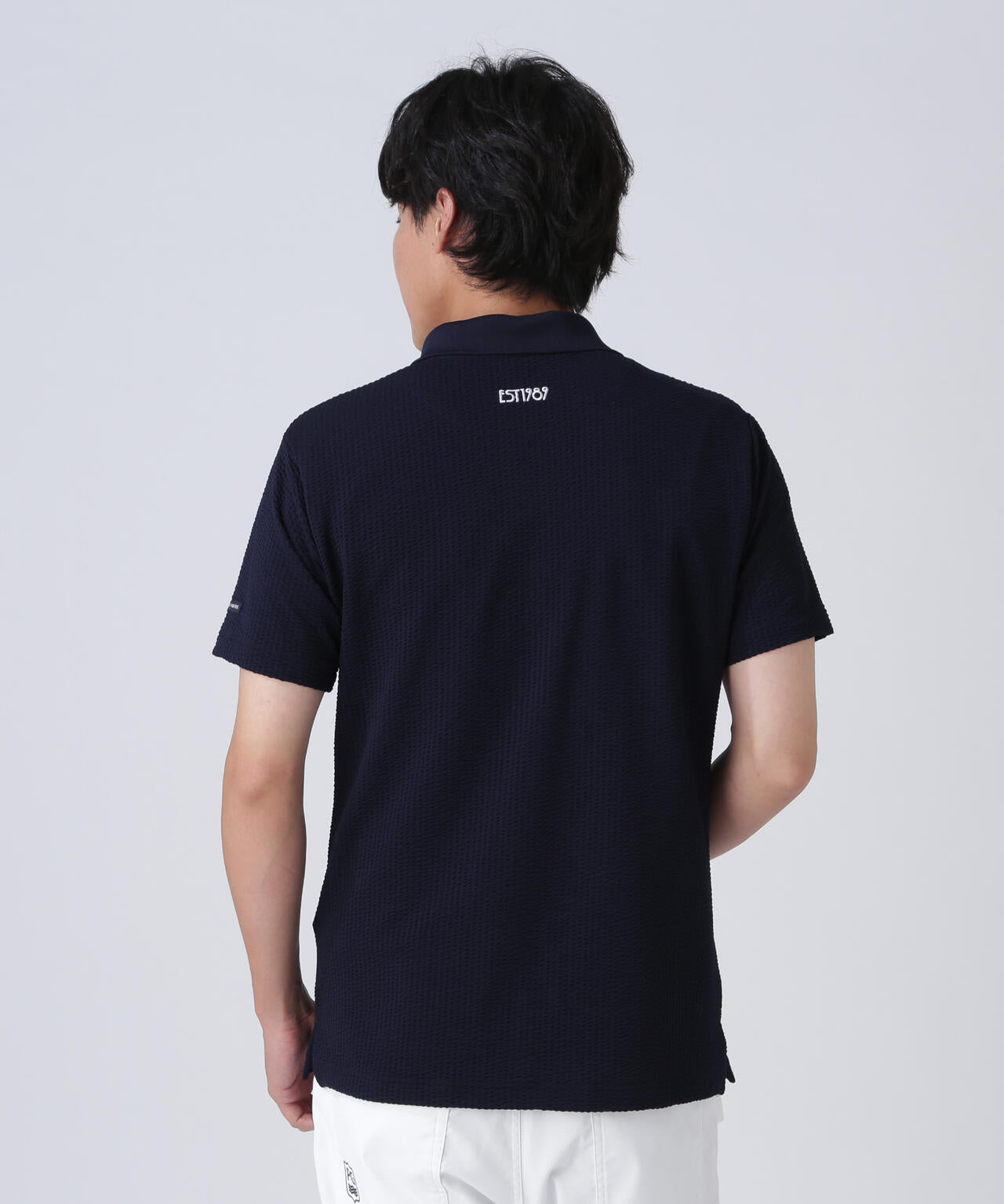 サッカーストライプ半袖ポロシャツ